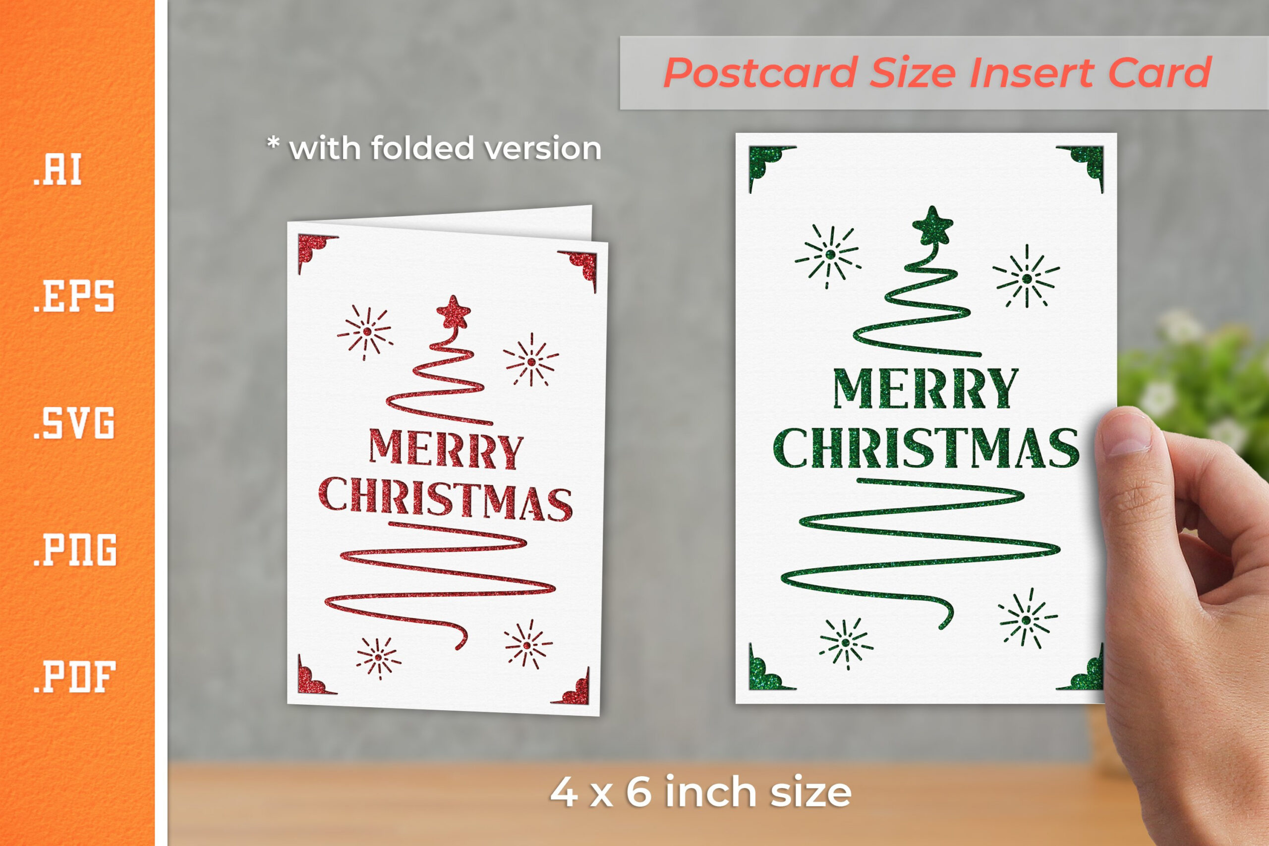 Christmas Insert Card Paper Cut Svg 2 - Postcard Size within Christmas Card Stock 4X6 Printable