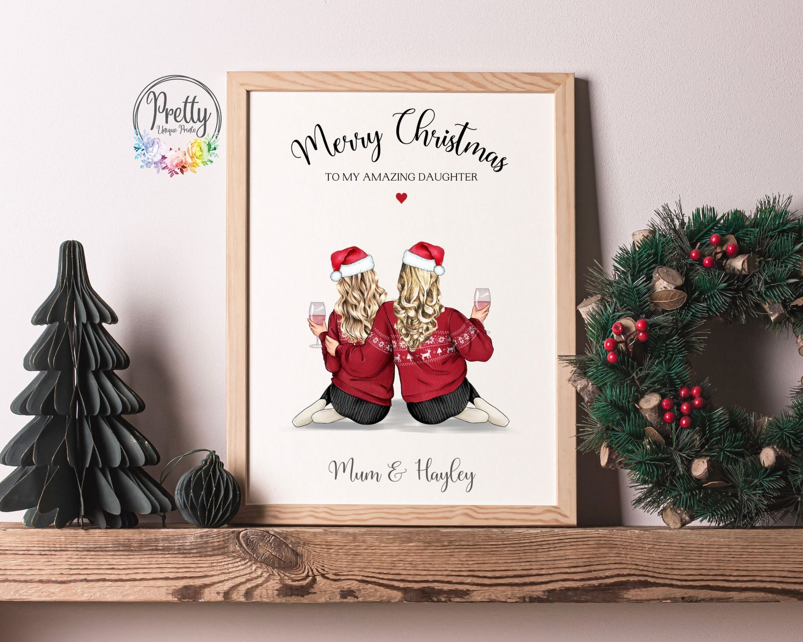 Christmas Print For Daughter | Pretty Unique Prints Ltd. within Printable Christmas Card For Daughter