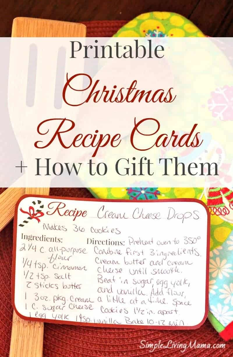 Christmas Recipe Cards - Free Printable - Simple Living Mama with regard to Free Printable Christmas Recipe Tags