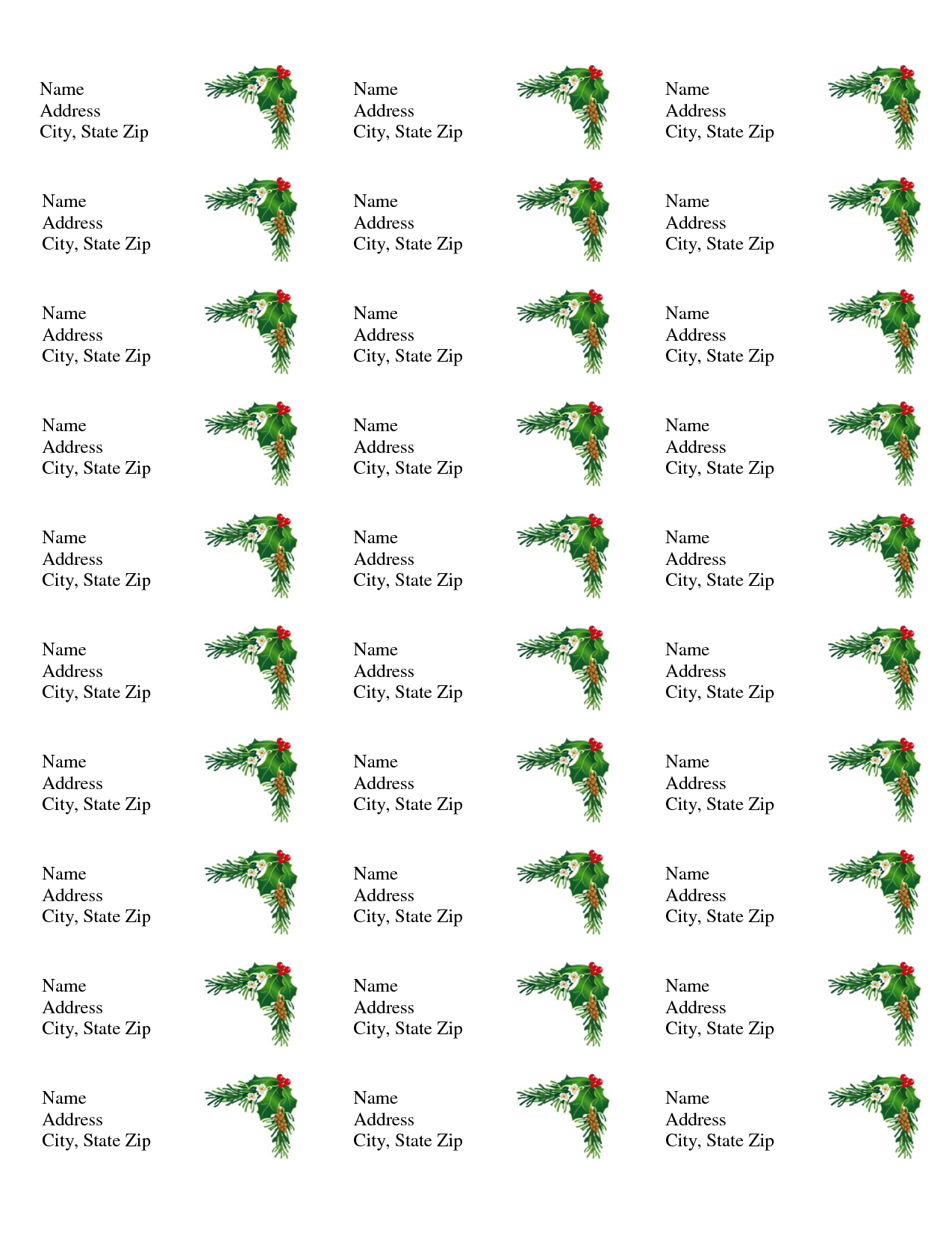 Christmas Shipping Labels 600 Christmas Address Labels - Printable intended for Christmas Card Mailing Labels Printable