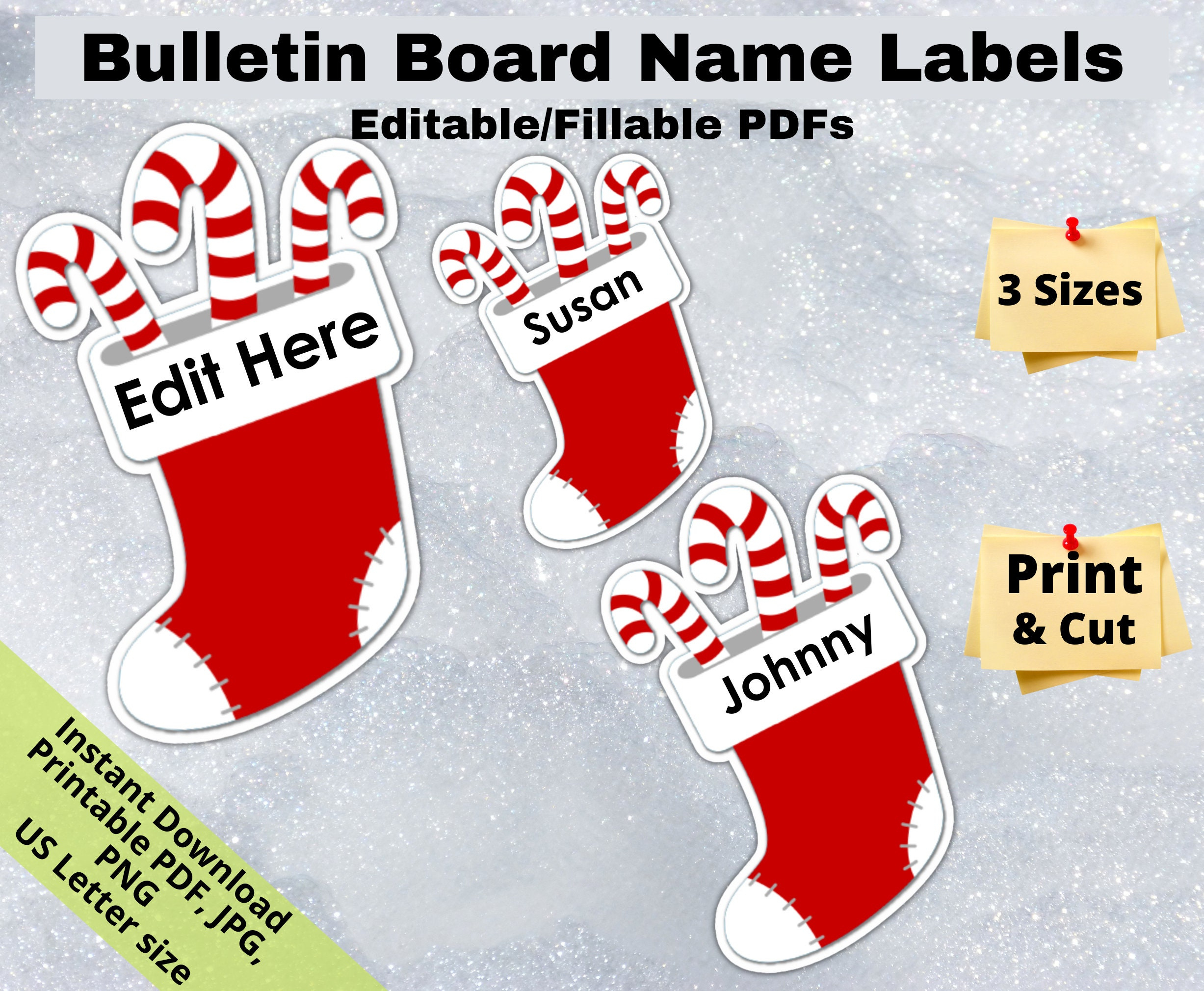 Christmas Stocking, Editable Student Name Tags Printables throughout Christmas Stocking Tags Printable