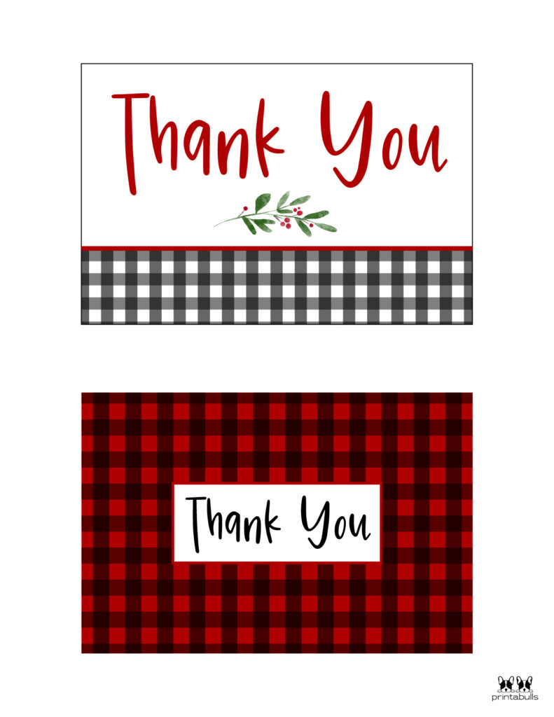 Christmas Thank You Cards - 25 Free Printable Cards | Printabulls throughout Free Christmas Thank You Cards Printable