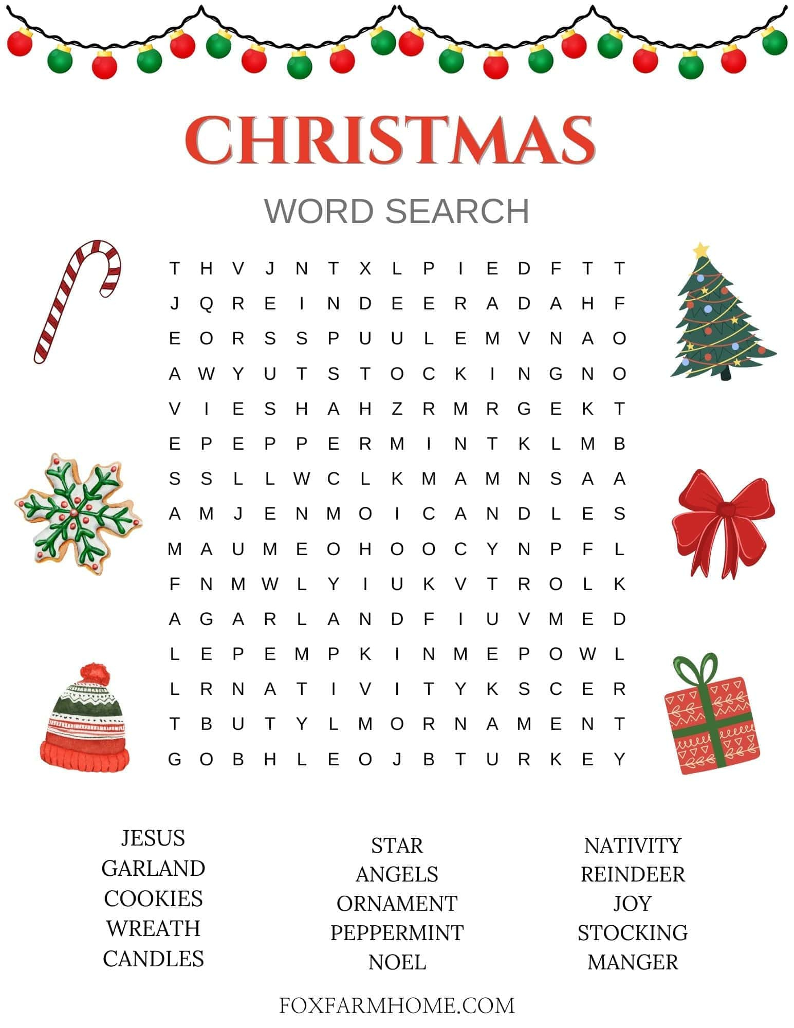 Christmas Word Search For Kids - Fox Farm Home with Christmas Word Search Printable