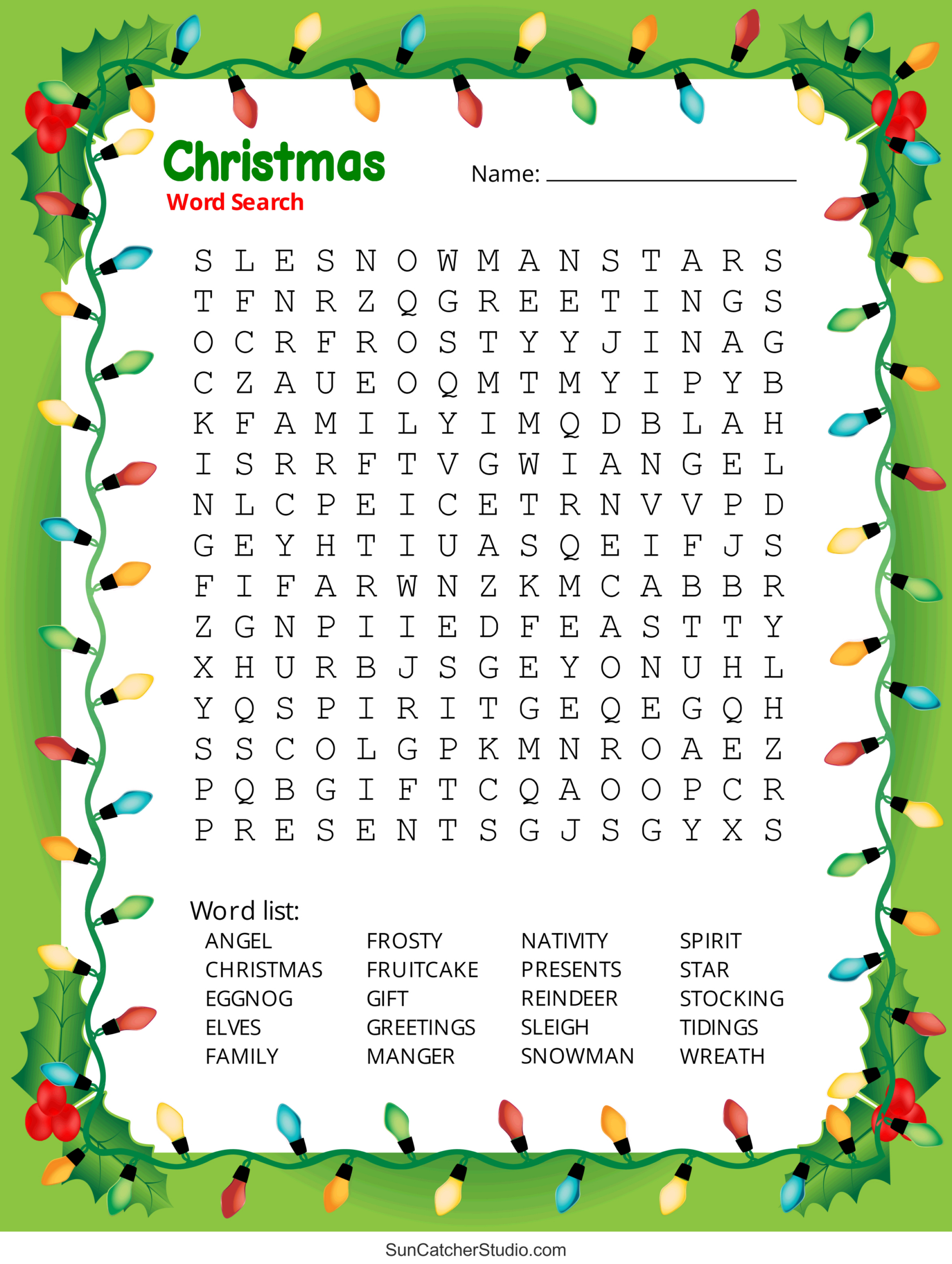 Christmas Word Search (Free Printable Pdf Puzzles) – Free for Christmas Holiday Word Search Printable Free