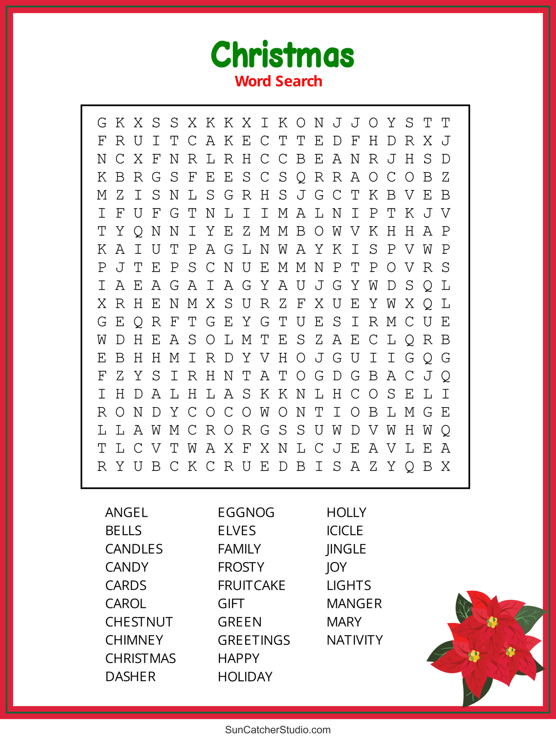 Christmas Word Search (Free Printable Pdf Puzzles) – Free inside Hard Holiday Word Search Printable