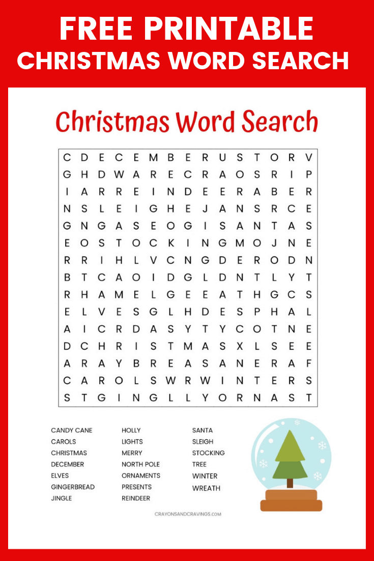 Christmas Word Search Printable (For Kids Or Adults) inside Christmas Printable Puzzles
