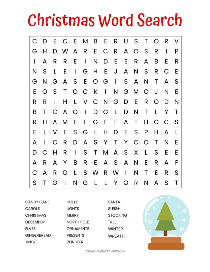 Christmas Word Search Printable (For Kids Or Adults) regarding Holiday Word Search Printable