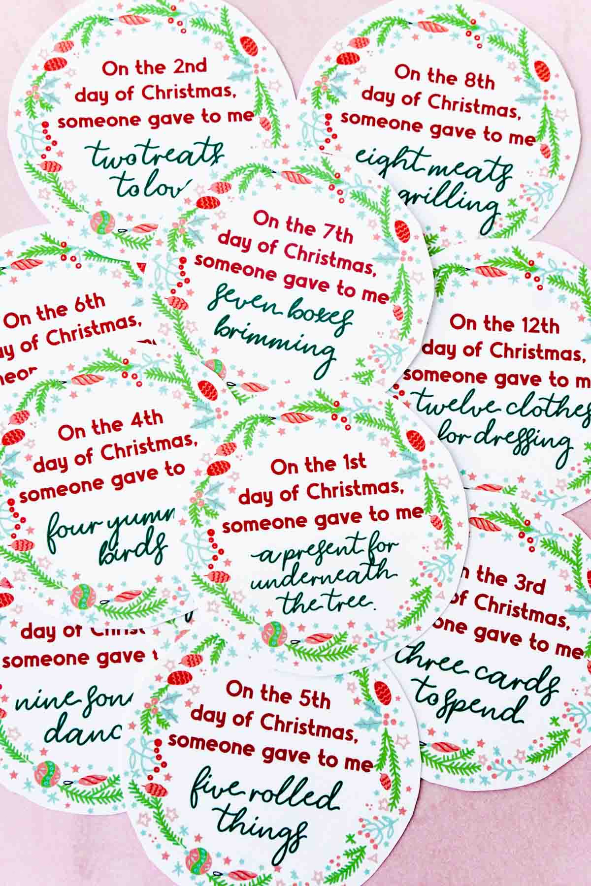 Creative 12 Days Of Christmas Gifts &amp;amp; Free Gift Tags - Play Party Plan throughout 12 Days of Christmas Gift Tags Free Printable