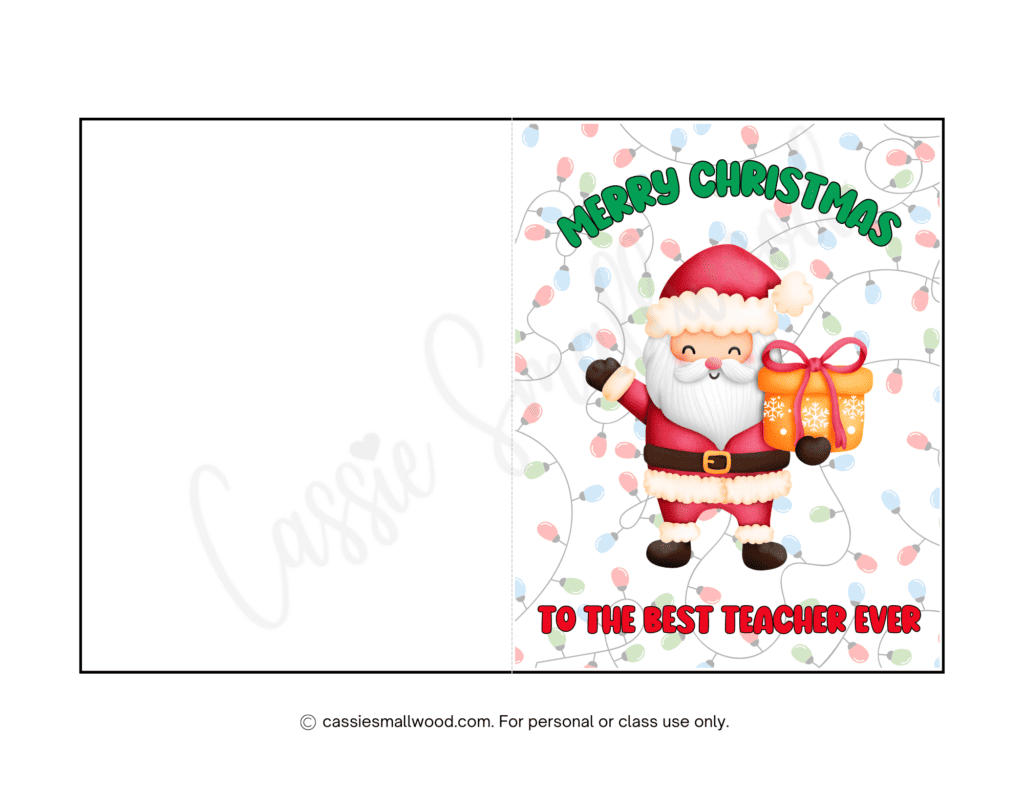 Cute &amp;amp; Funny Teacher Christmas Cards (Free Printable) - Cassie intended for Free Printable Christmas Card For Teacher