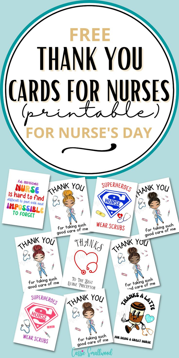 Cute Nurse Thank You Cards (Free Printable) within Printable Free Thank You Cards For Nurses