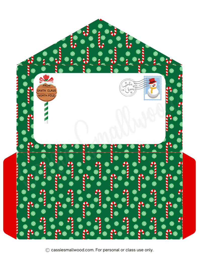 Cute Santa Envelopes (Free Printable) - Cassie Smallwood for Printable Christmas Card Envelopes