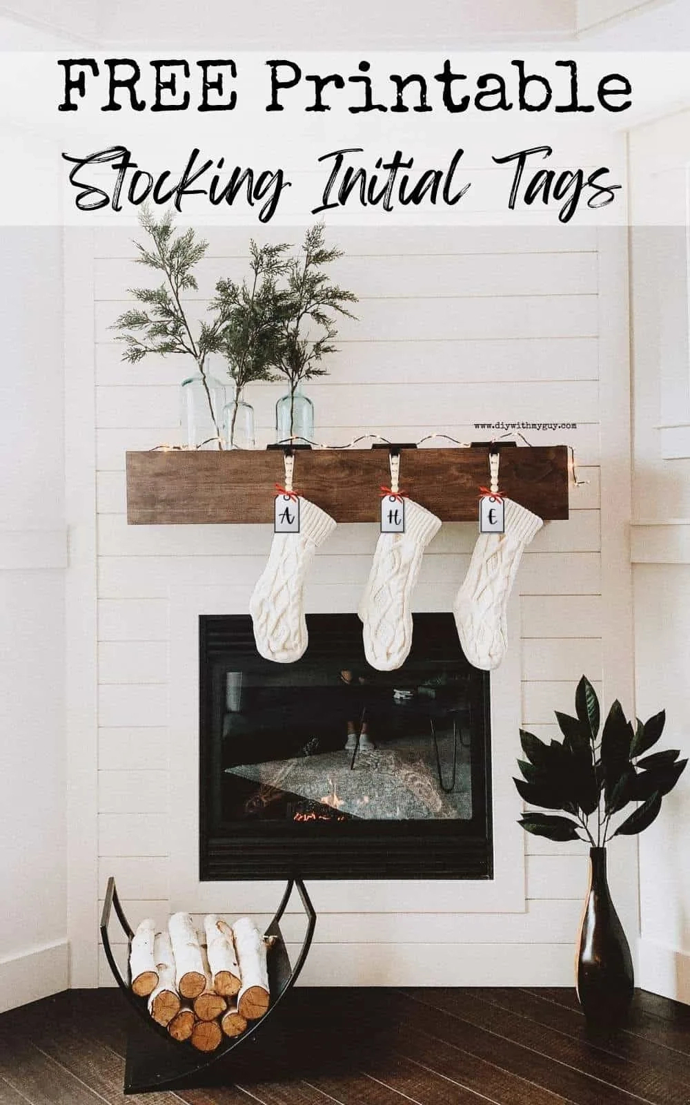 Diy Stocking Letter Tags - Free Printable - Diy With My Guy regarding Free Printable Christmas Stocking Name Tags