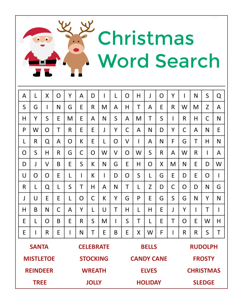 ☃️🎅🏼Santa&amp;#039;S Christmas Word Search Activity Page - Mama Likes This intended for Free Holiday Word Search Printable