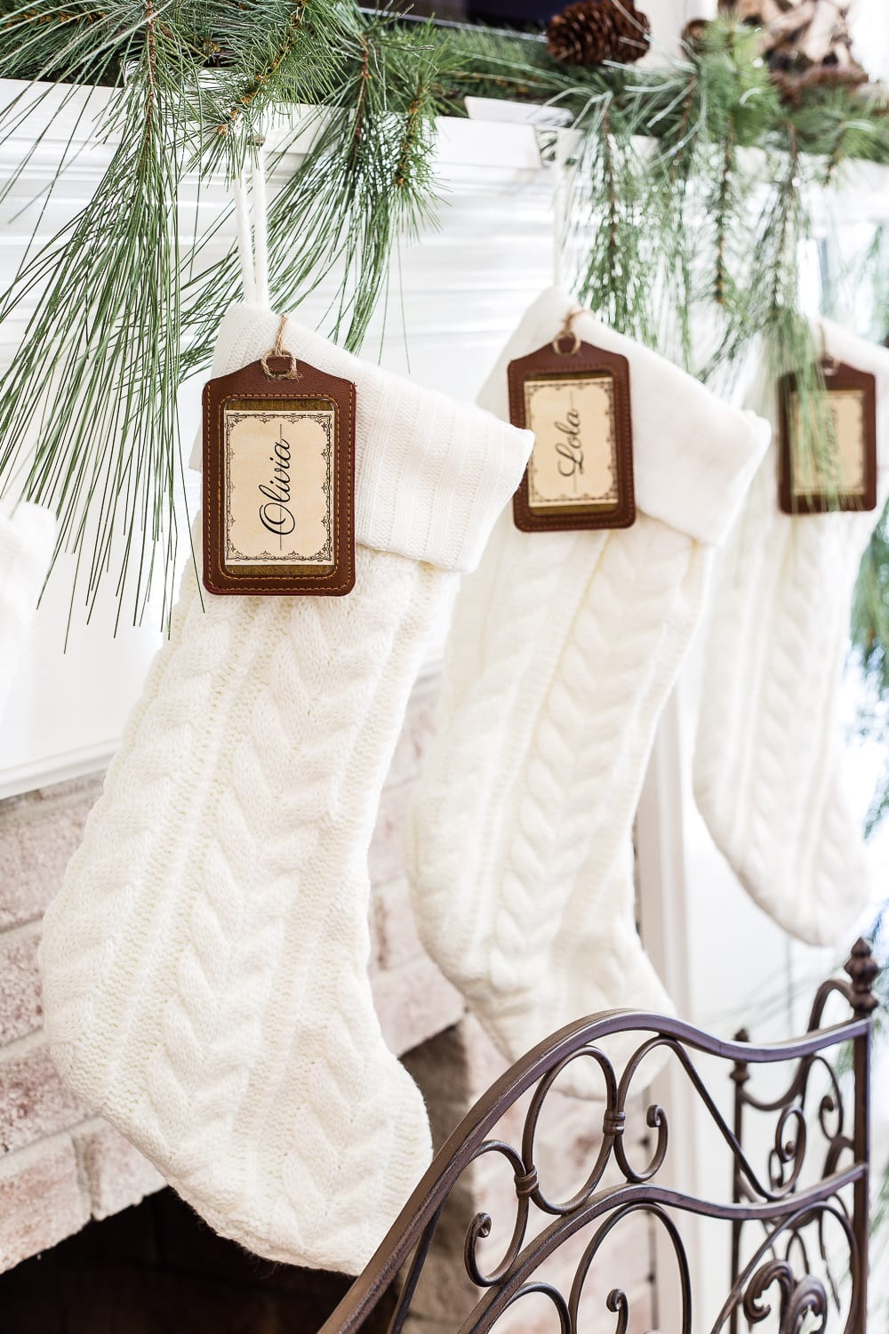 Easy Diy Stocking Name Tags + Personalized Printable Labels with regard to Free Printable Christmas Stocking Name Tags