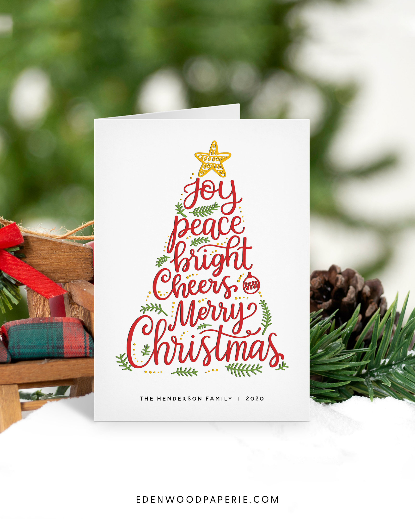 Folded Christmas Card Template, 5X7&amp;quot; Happy Holidays Greeting Card regarding 5X7 Printable Christmas Card