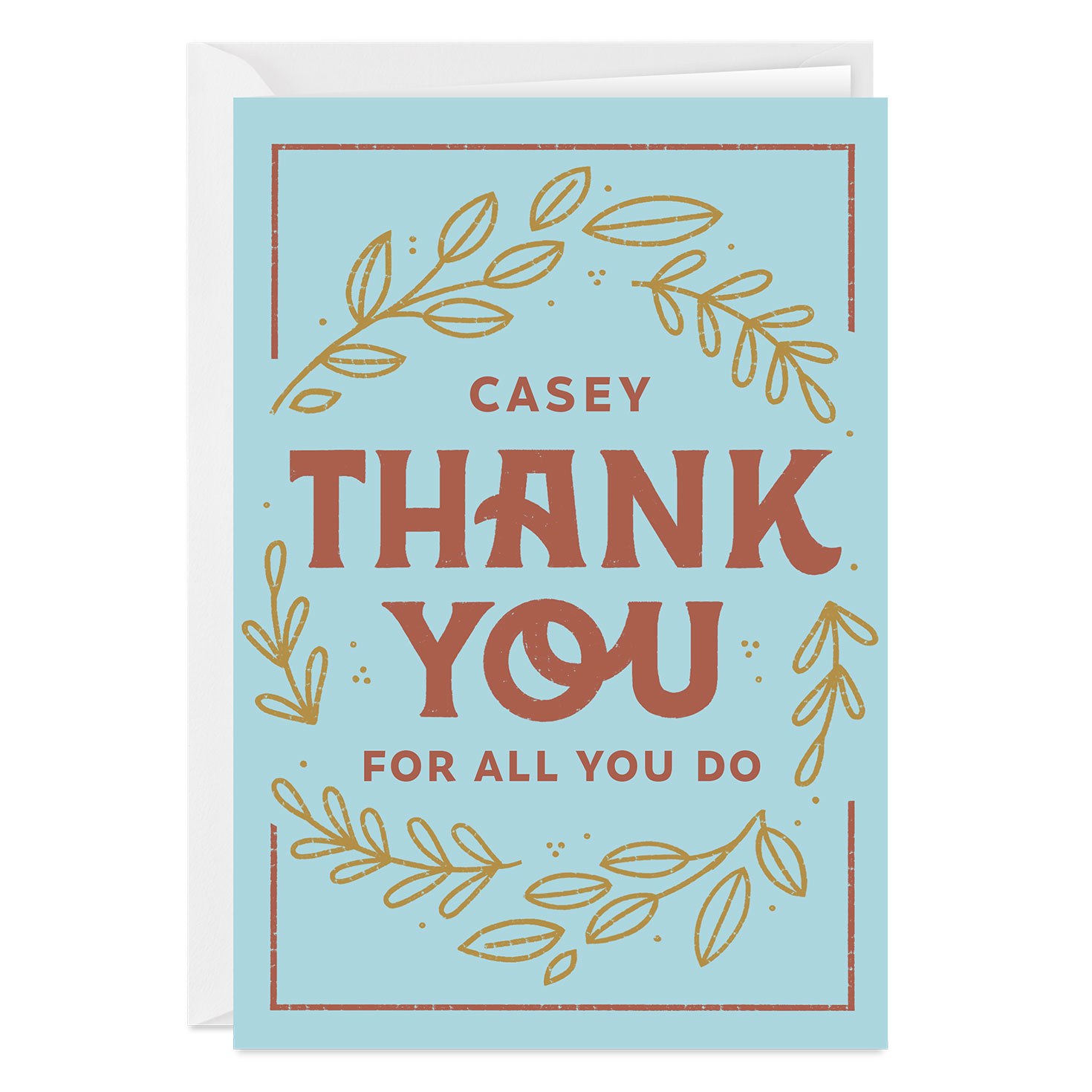 For All You Do Wreath Custom Thank-You Card - Greeting Cards intended for Hallmark Thank You Cards Printable