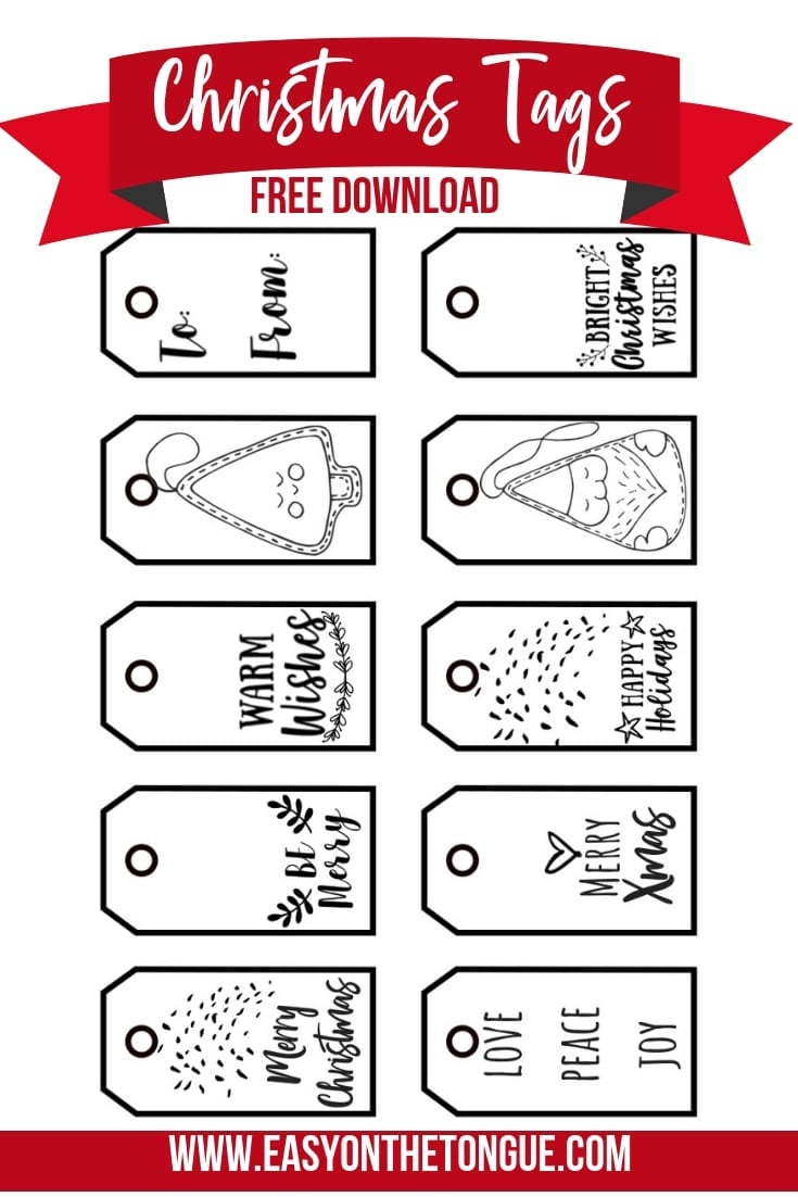 Free Black &amp;amp; White Christmas Gift Tags + A Download For You in Christmas Tags Printable Black And White