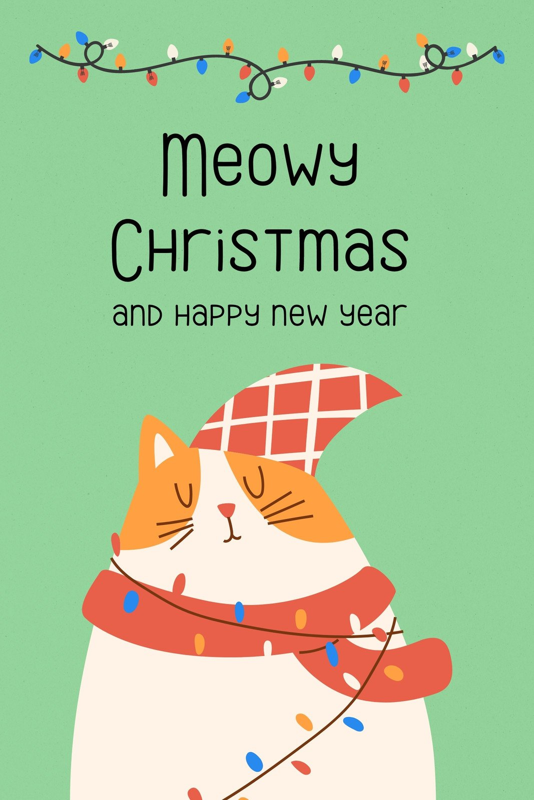 Free Cat Christmas Card Templates To Edit And Print | Canva for Printable Cat Christmas Card Digital Download