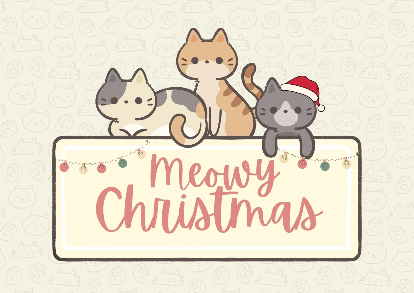 Free Cat Christmas Card Templates To Edit And Print | Canva throughout Printable Cat Christmas Card Digital Download