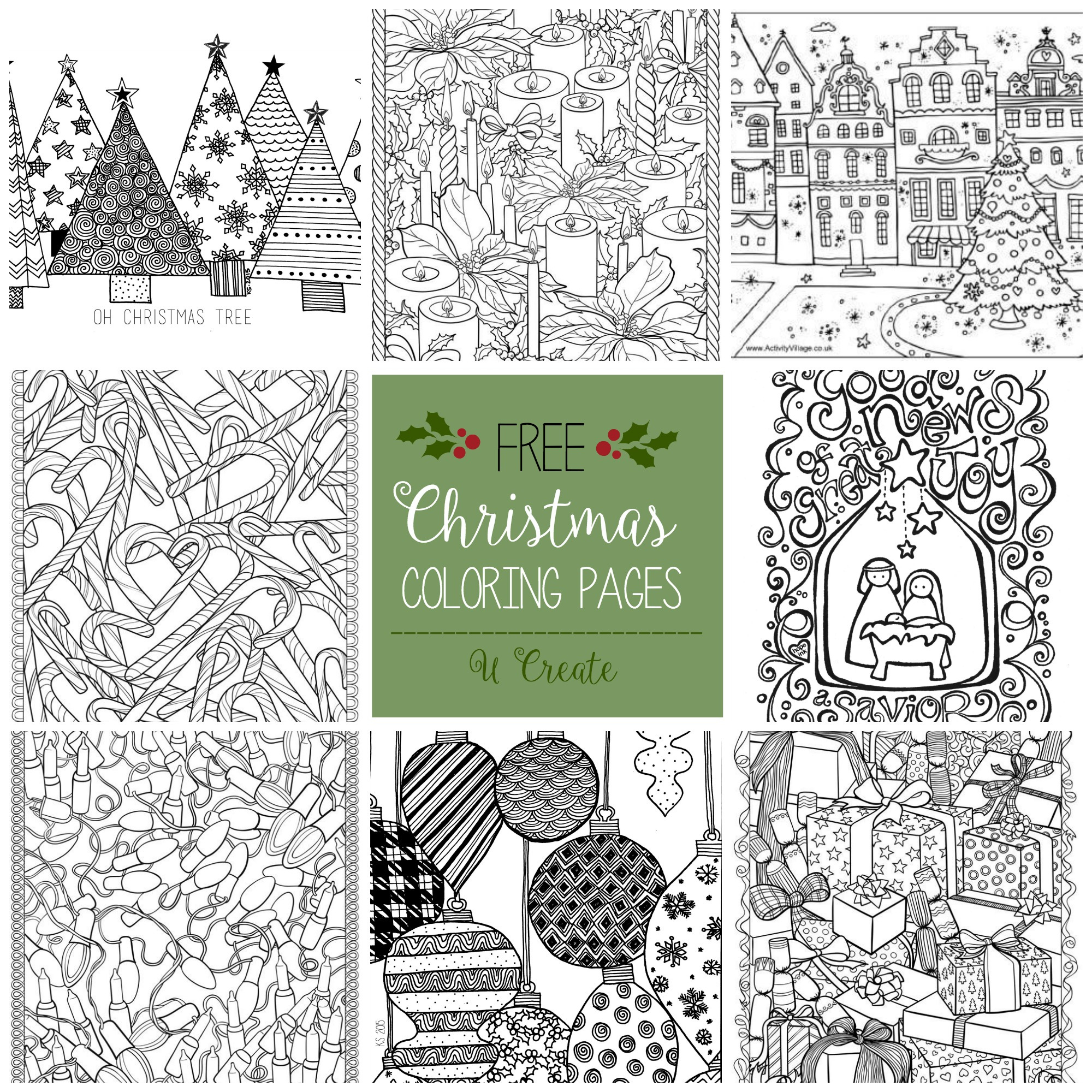 Free Christmas Adult Coloring Pages - U Create throughout Free Christmas Printables For Adults