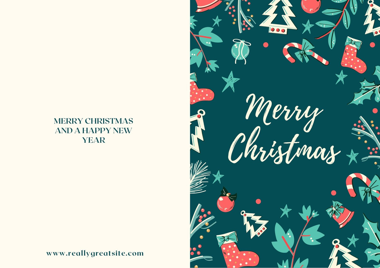 Free Custom Printable Christmas Folded Card Templates | Canva intended for Free Printable Christmas Card For Wife
