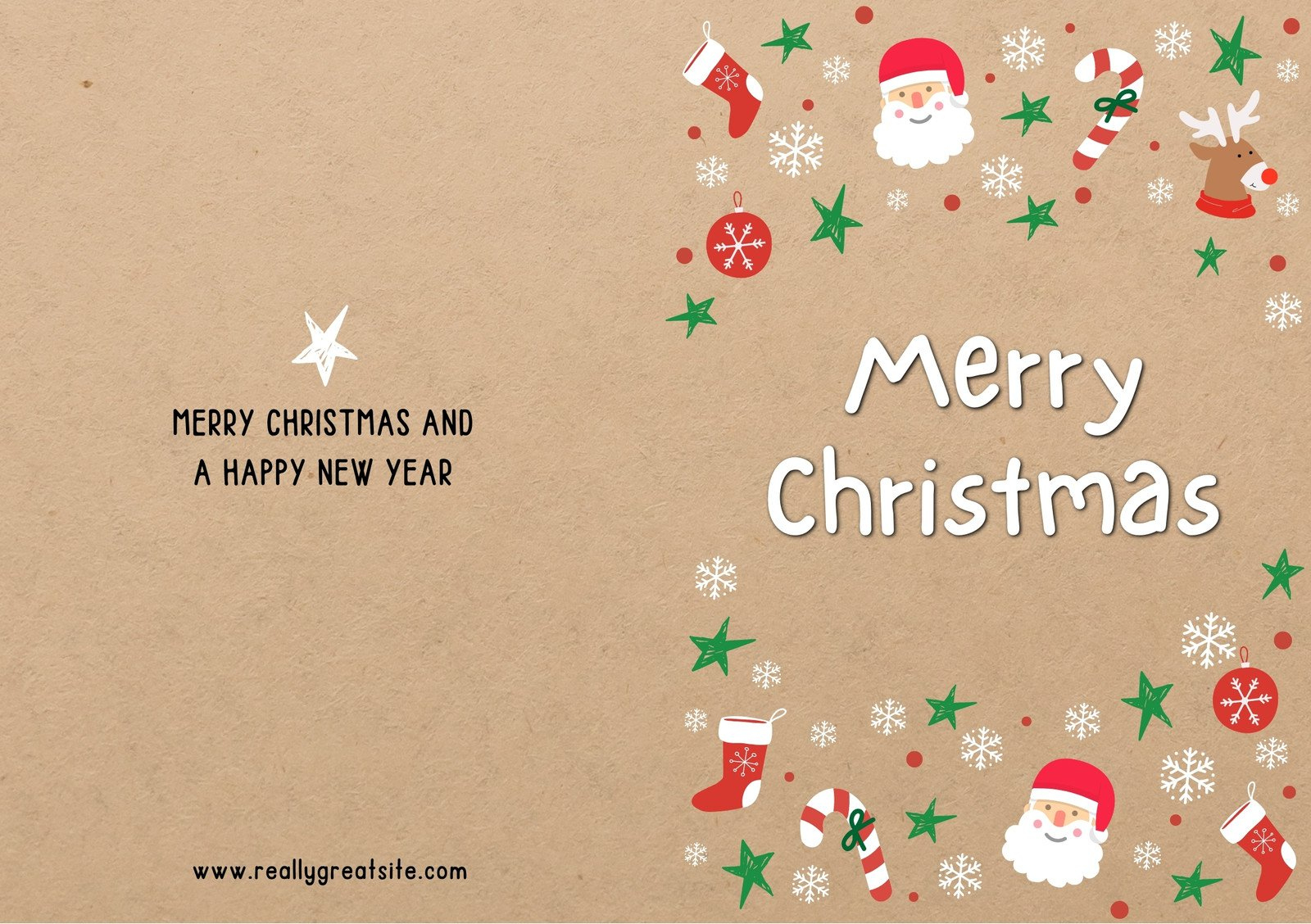 Free Custom Printable Christmas Folded Card Templates | Canva with regard to Christmas Card Printable