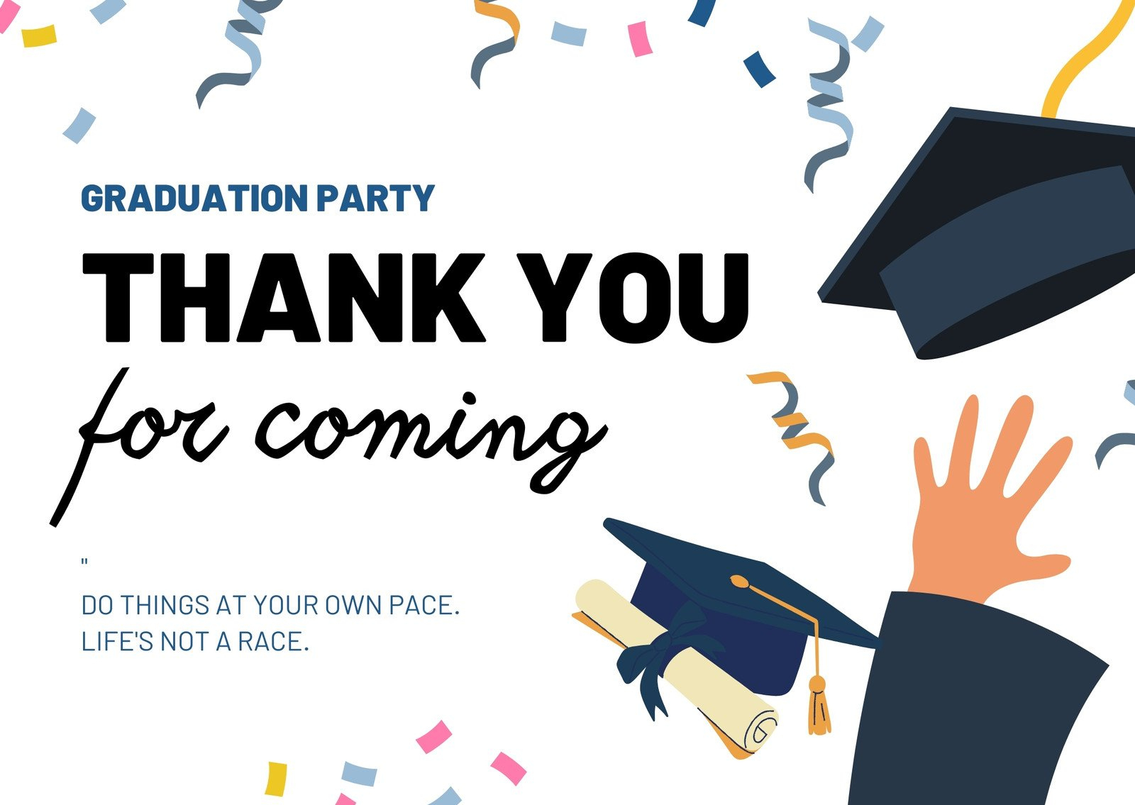 Free Custom Printable Graduation Thank You Card Templates | Canva for Printable Free Thank You Cards For Graduation