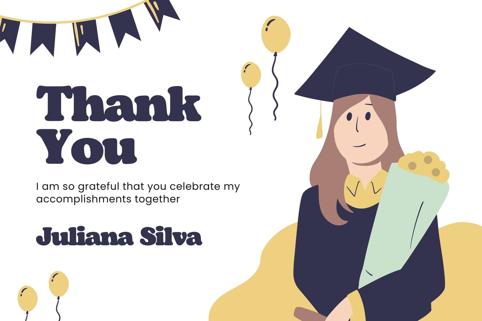 Free Custom Printable Graduation Thank You Card Templates | Canva throughout Thank You Graduation Cards Printable