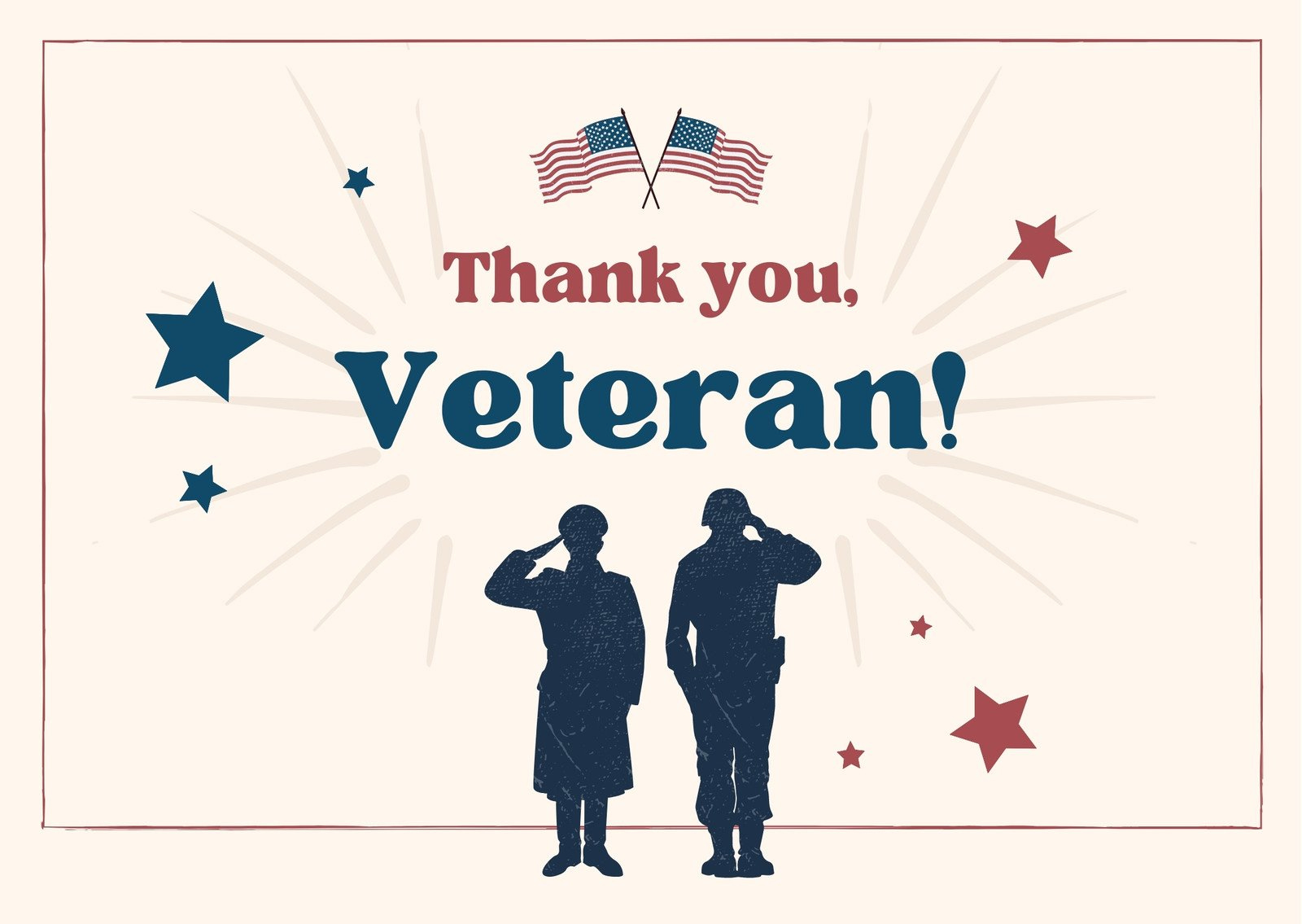Free Custom Printable Veterans Day Card Templates | Canva with regard to Free Printable Veterans Day Thank You Cards