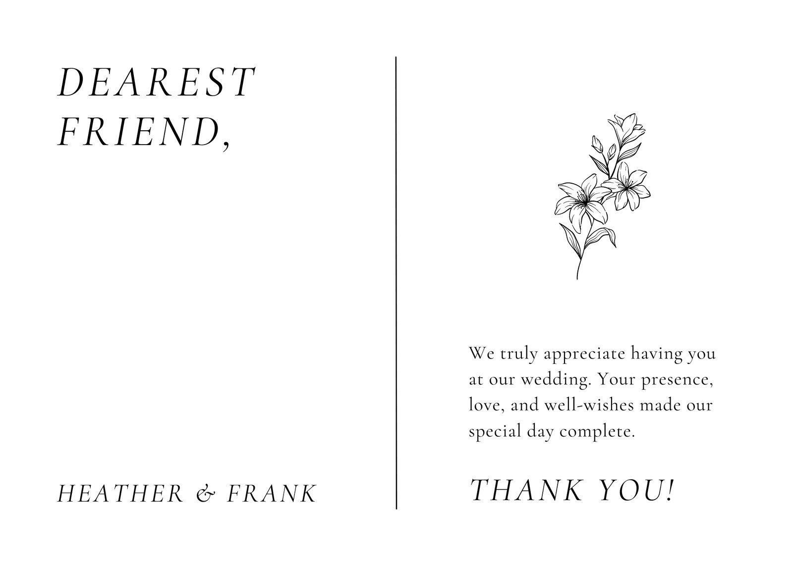 Free Custom Printable Wedding Thank You Card Templates | Canva with regard to Blank Wedding Thank You Cards Printable