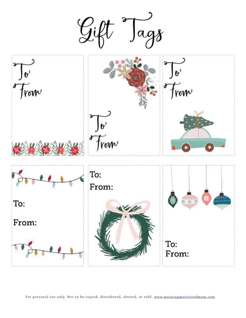 Free Gift Tags Printable – Morning Motivated Mom throughout Christmas Present Tags Printable