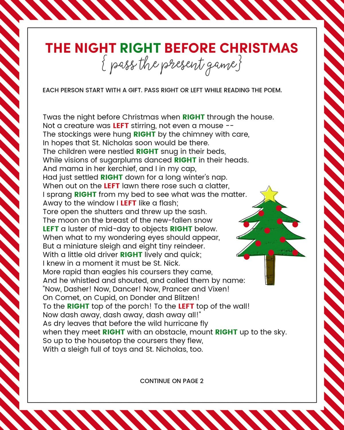Free Left Right Christmas Story inside Free Left Right Christmas Game
