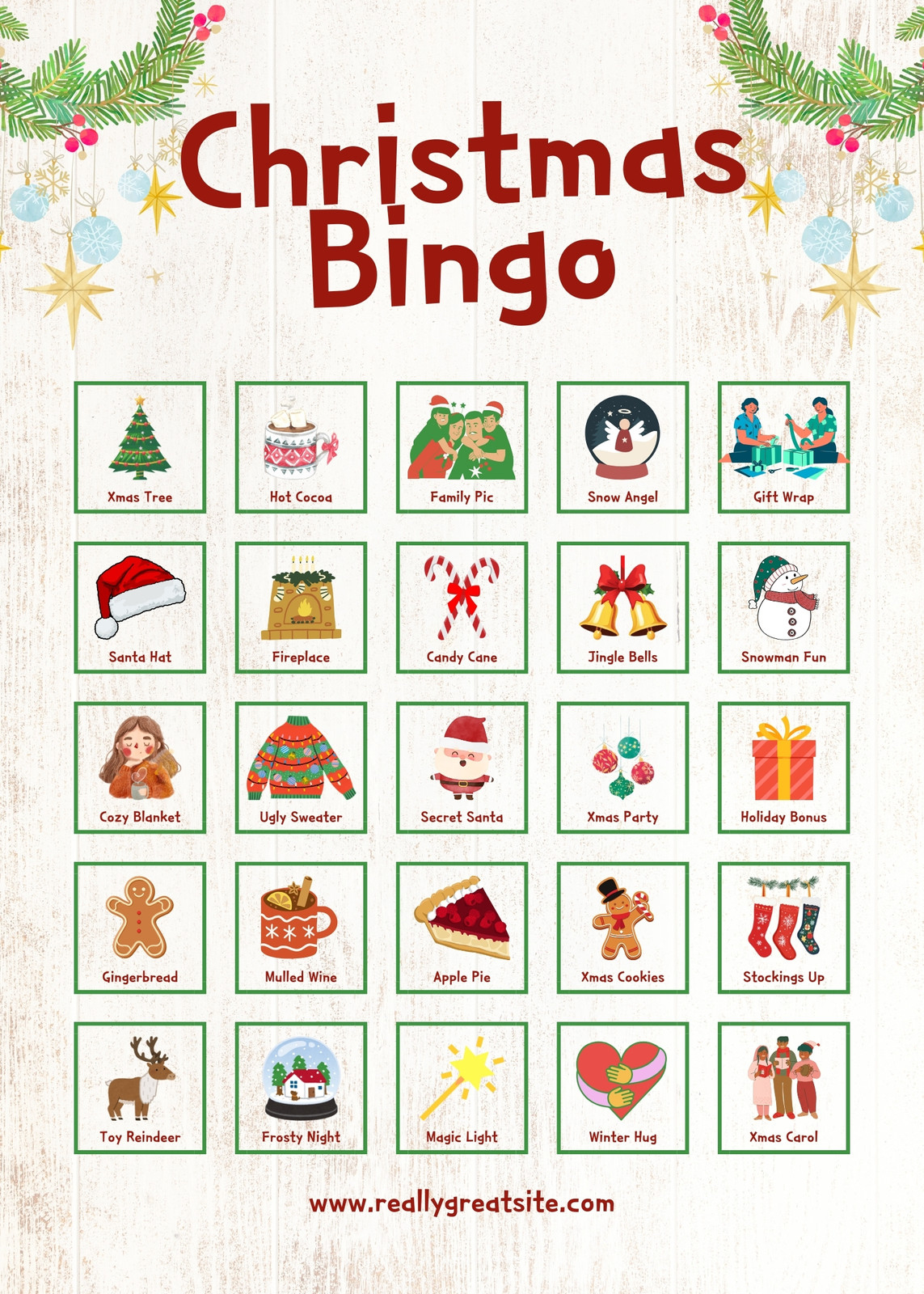 Free Printable Christmas Bingo Card Templates | Canva within Christmas Bingo Printable