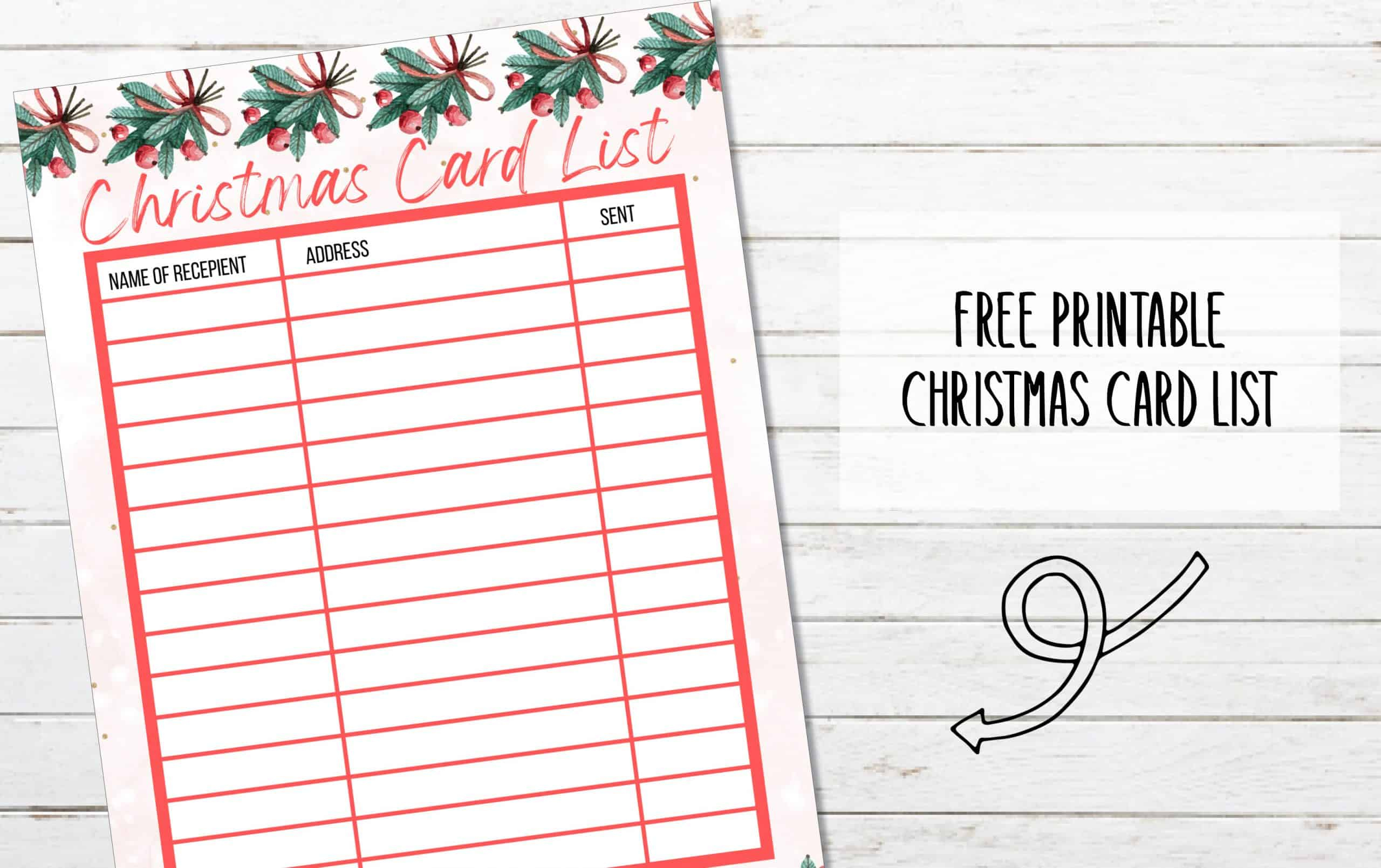 Free Printable Christmas Card List - My Printable Home within Free Printable Christmas Card List Templates