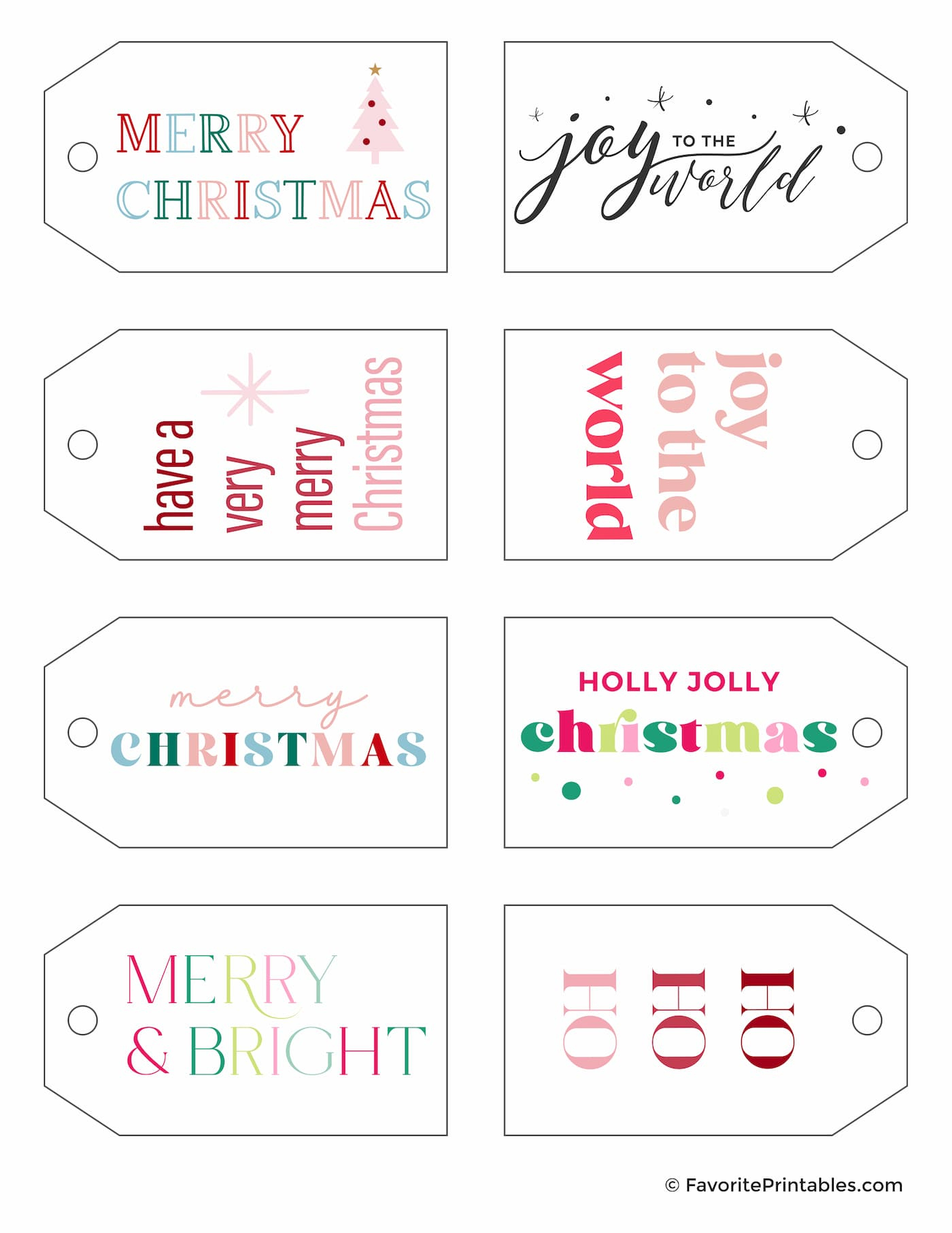 Free Printable Christmas Gift Tags - Favorite Printables intended for Printable Merry Christmas Tags Free
