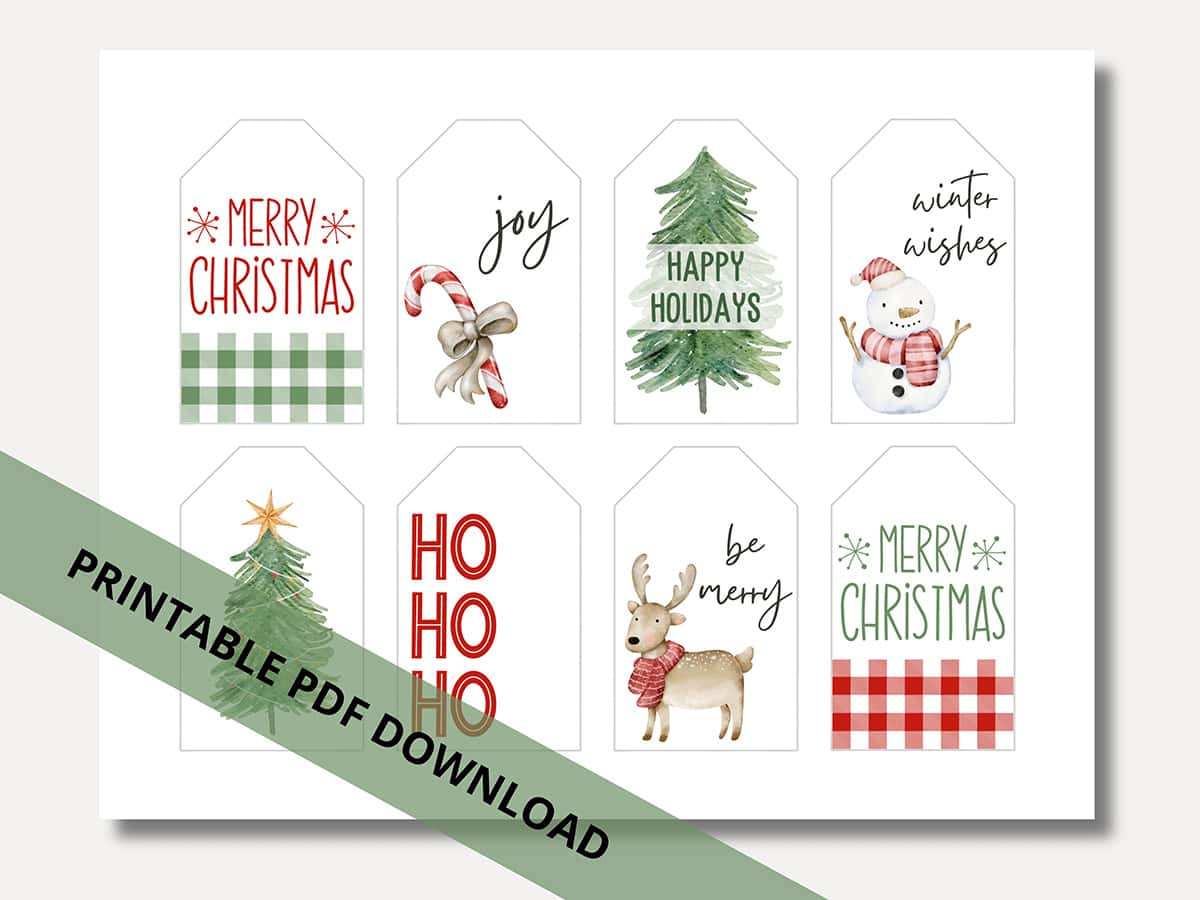 Free Printable Christmas Gift Tags For The Holidays - Aubree Originals with Printable Christmas Tags Free Download