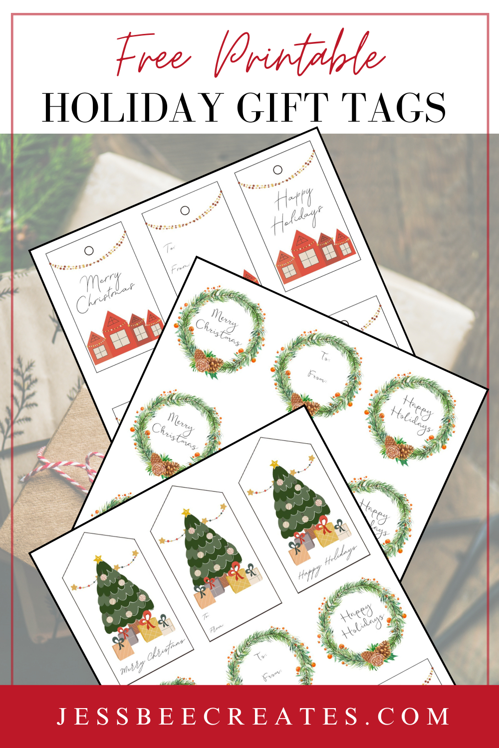 Free Printable Christmas Holiday Gift Tags – Jessbeecreates inside Printable Christmas Tags Free Download