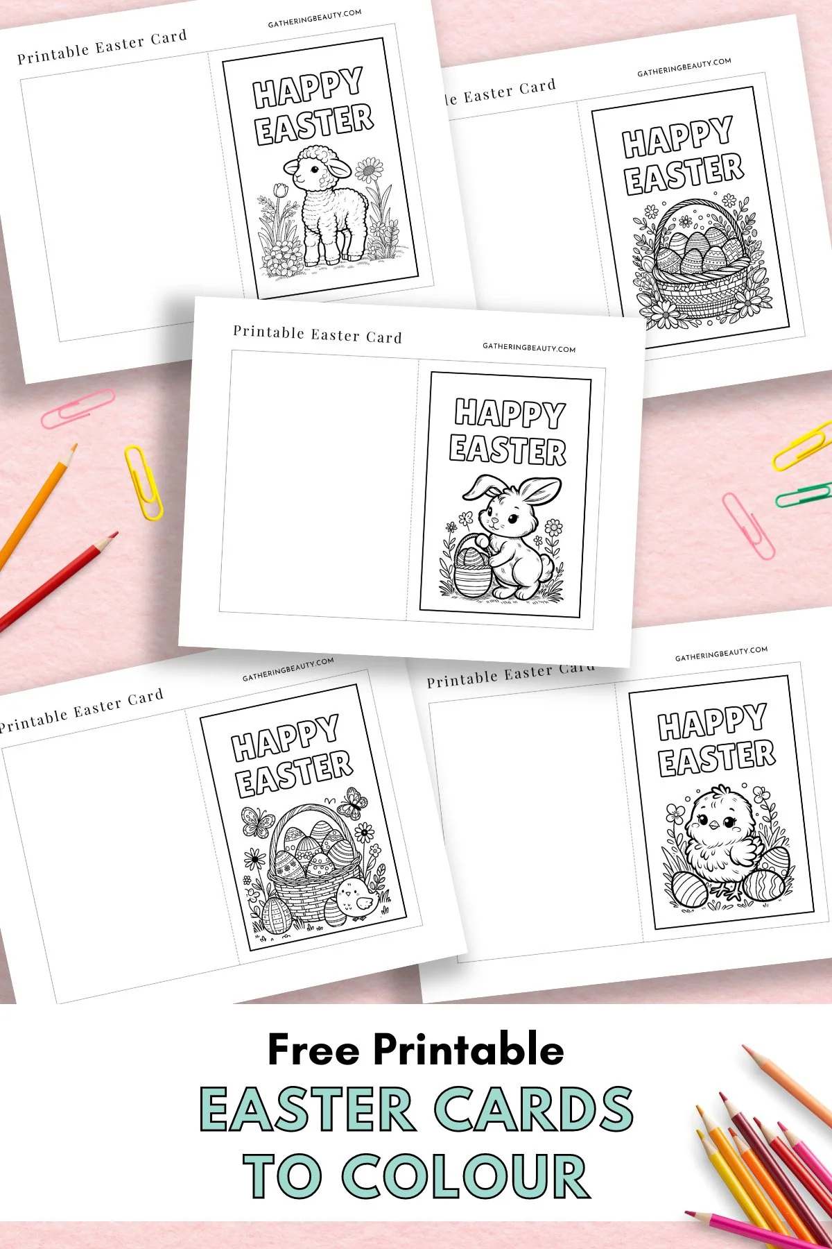 Free Printable Easter Cards To Colour — Gathering Beauty pertaining to Free Printable Easter Thank You Cards