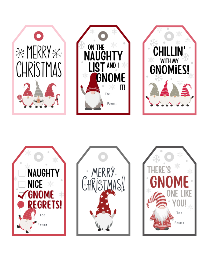 Free Printable Gnome Christmas Gift Tags | Baking You Happier regarding Cute Christmas Gift Tags Printable
