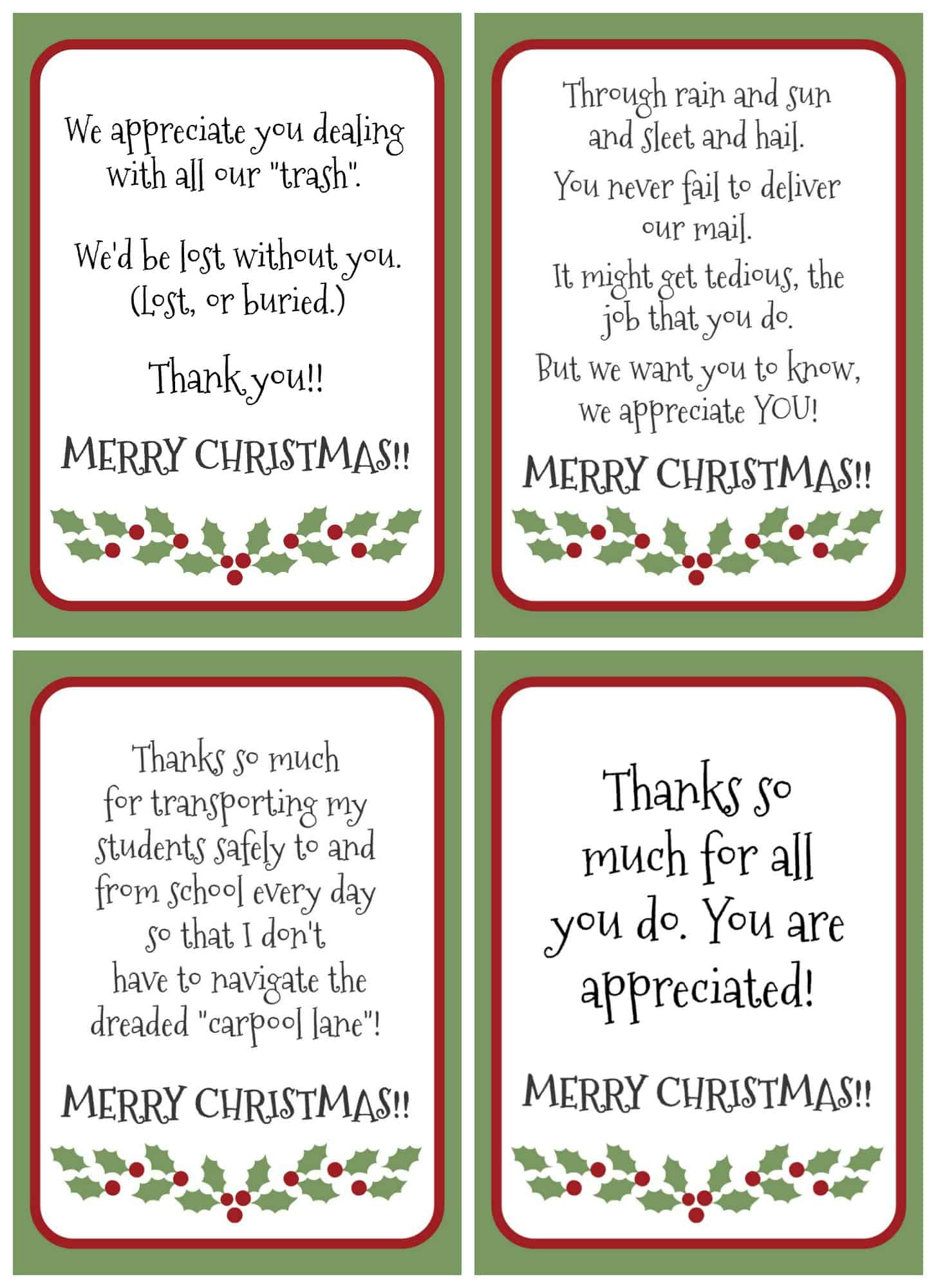 Free Printable Gratitude Christmas Tags - Creationskara regarding Christmas Thank You Cards Printable Free