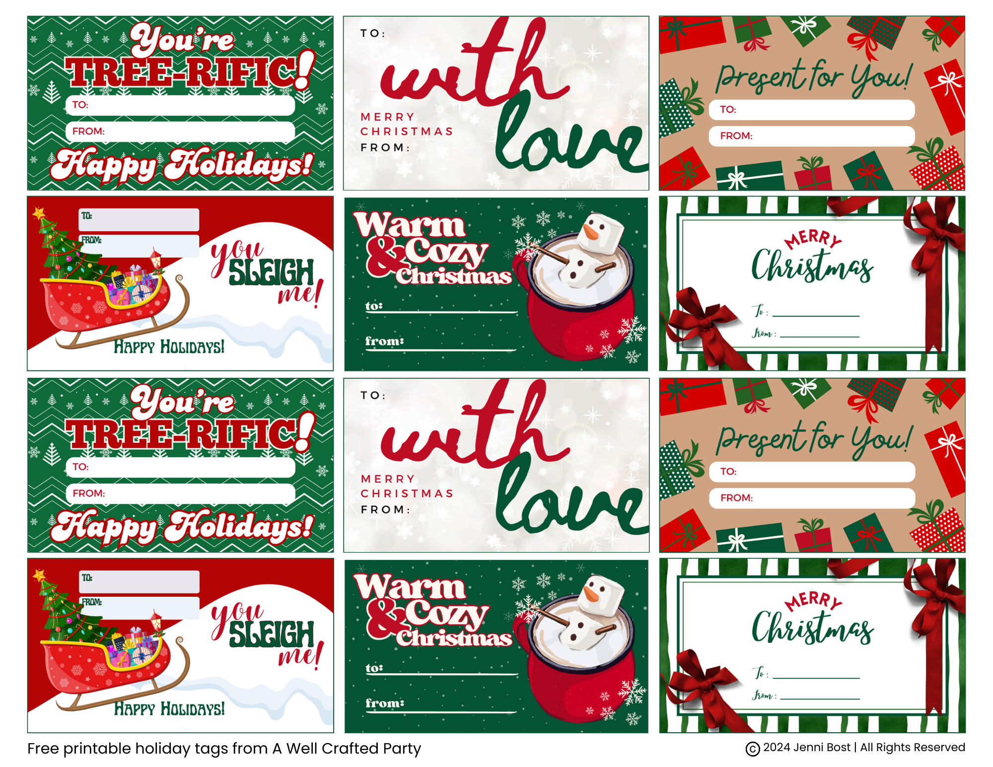 Free Printable Holiday Gift Tags – A Well Crafted Party within Printable Christmas Tags For Gifts