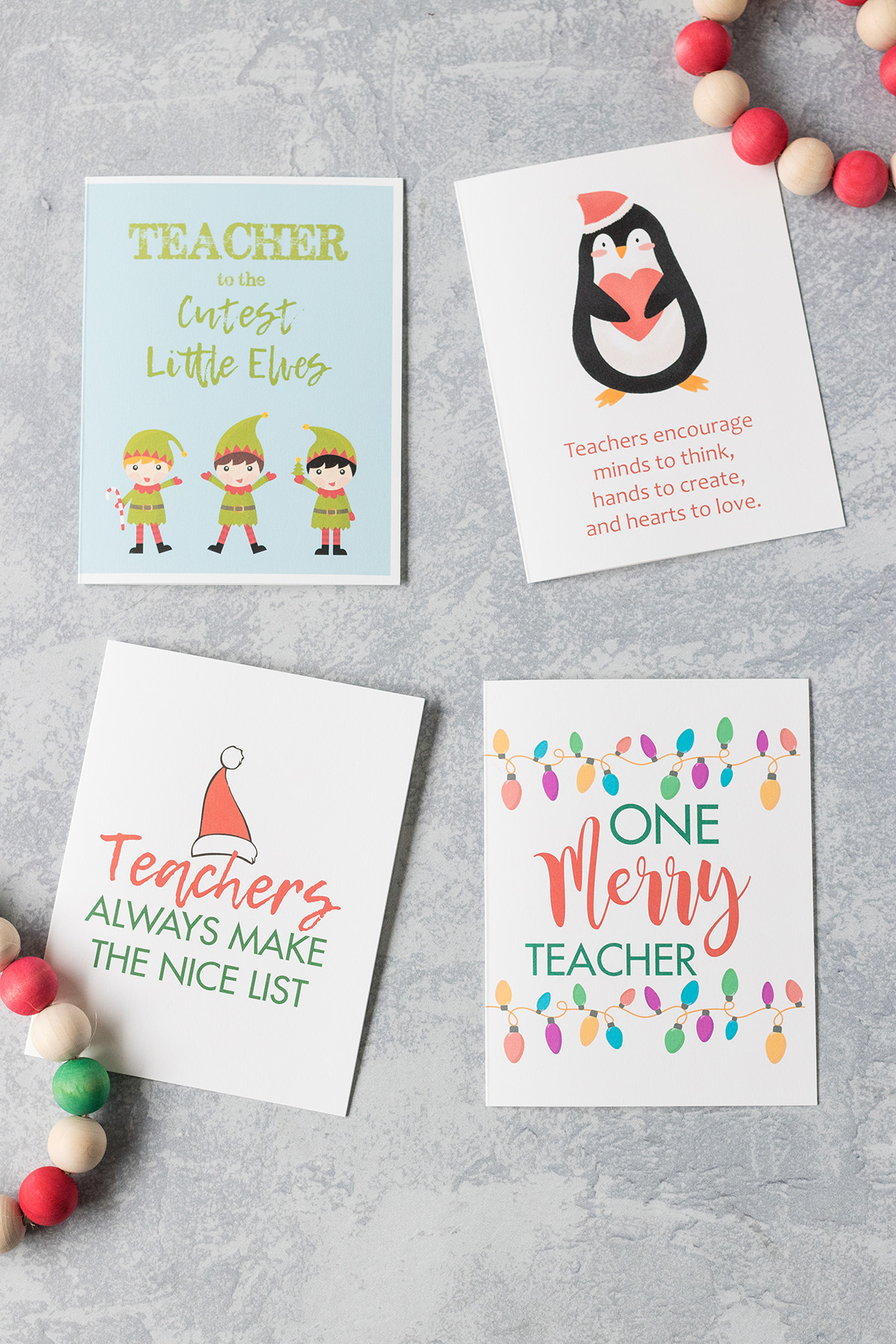 Free Printable Teacher Thank You Christmas Cards • Rose Clearfield regarding Printable Christmas Card For Teacher