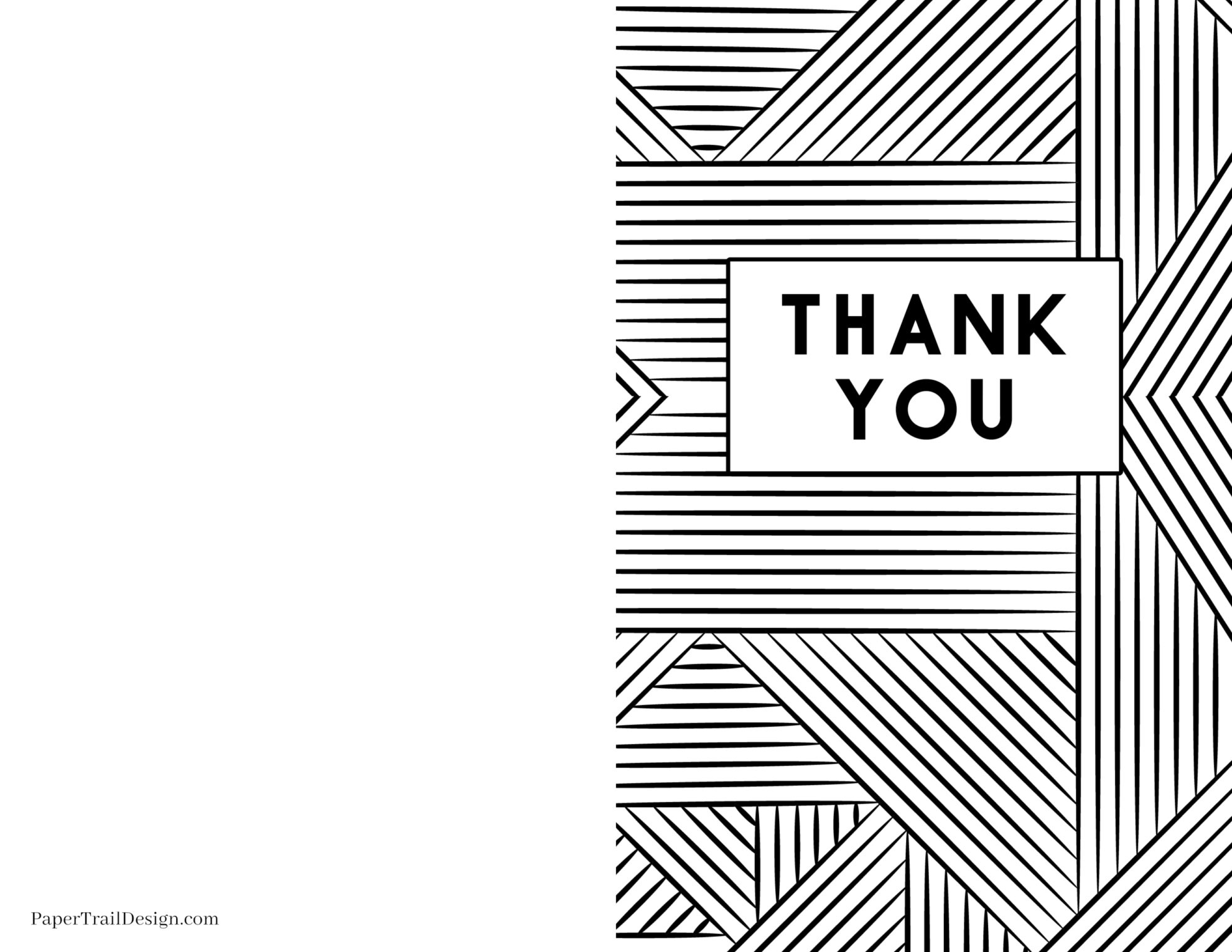 Free Printable Thank You Cards - Paper Trail Design pertaining to Folding Thank You Cards Printable