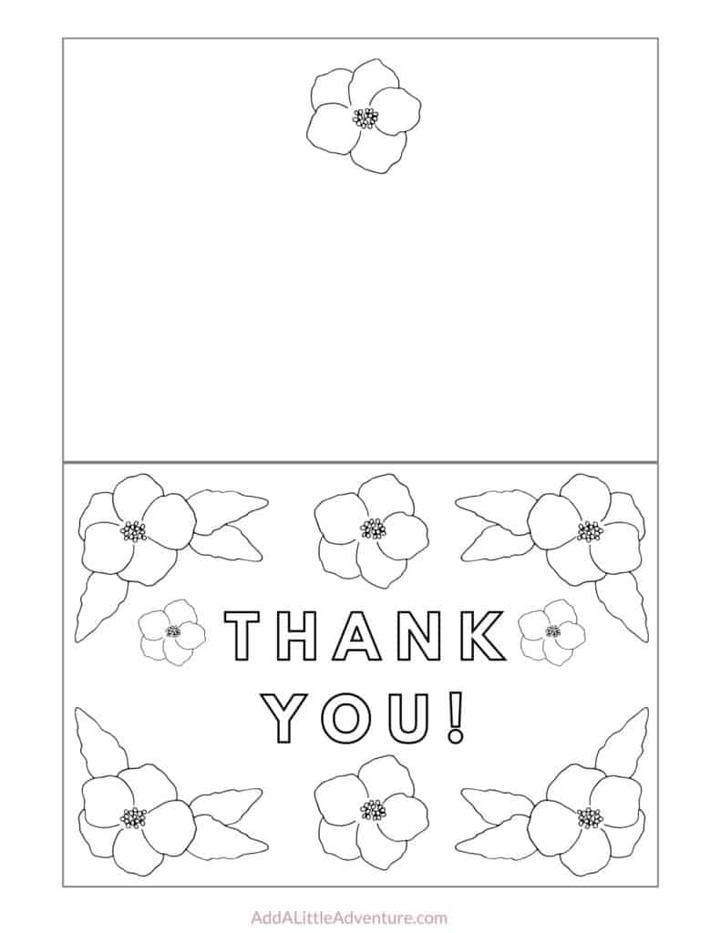 Free Printable Thank You Cards To Color - Add A Little Adventure with regard to Printable Thank You Cards For Kids to Color
