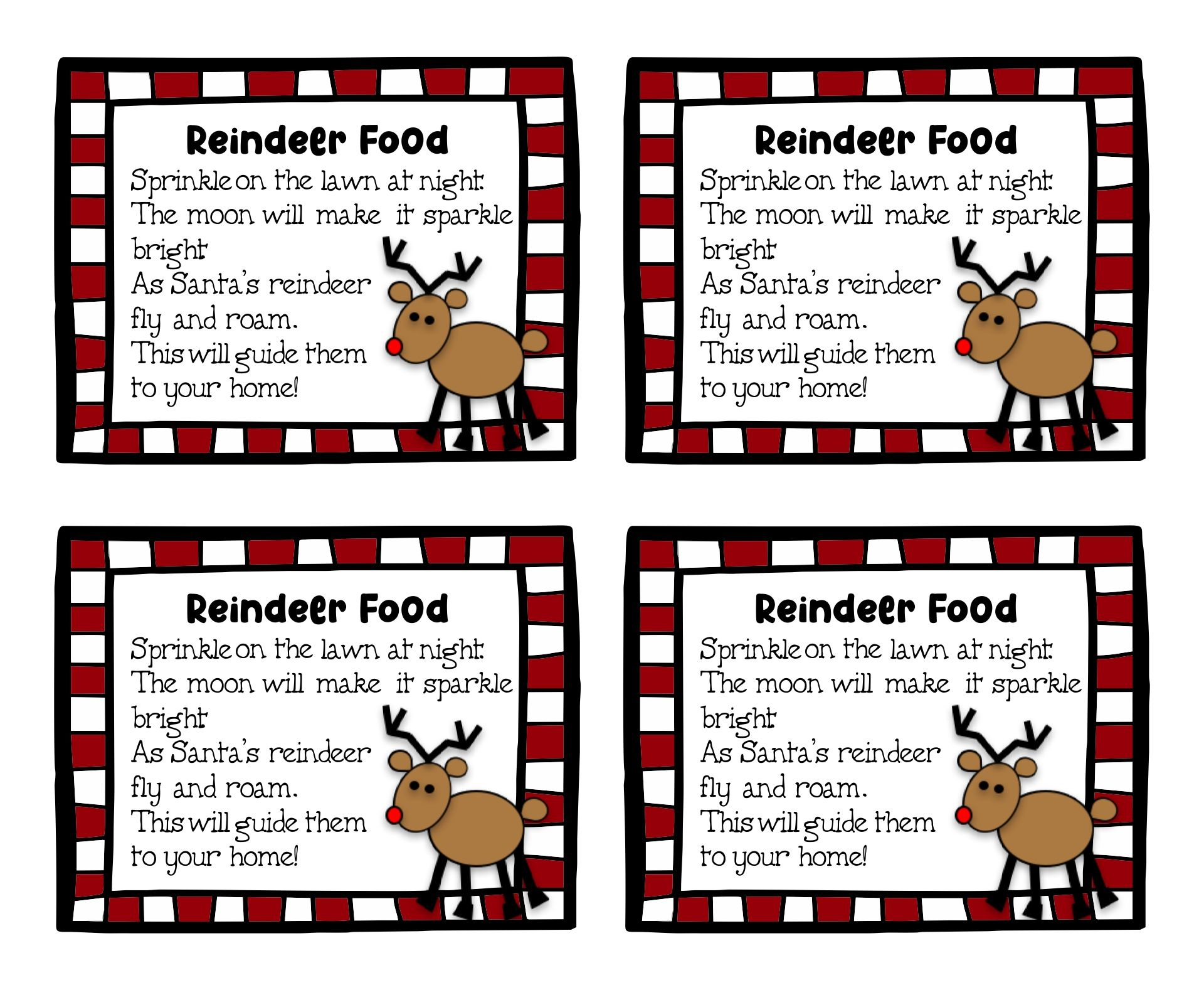 Free Reindeer Food Printable Tags - Printable Party Favors for Reindeer Food Printable Tags Free