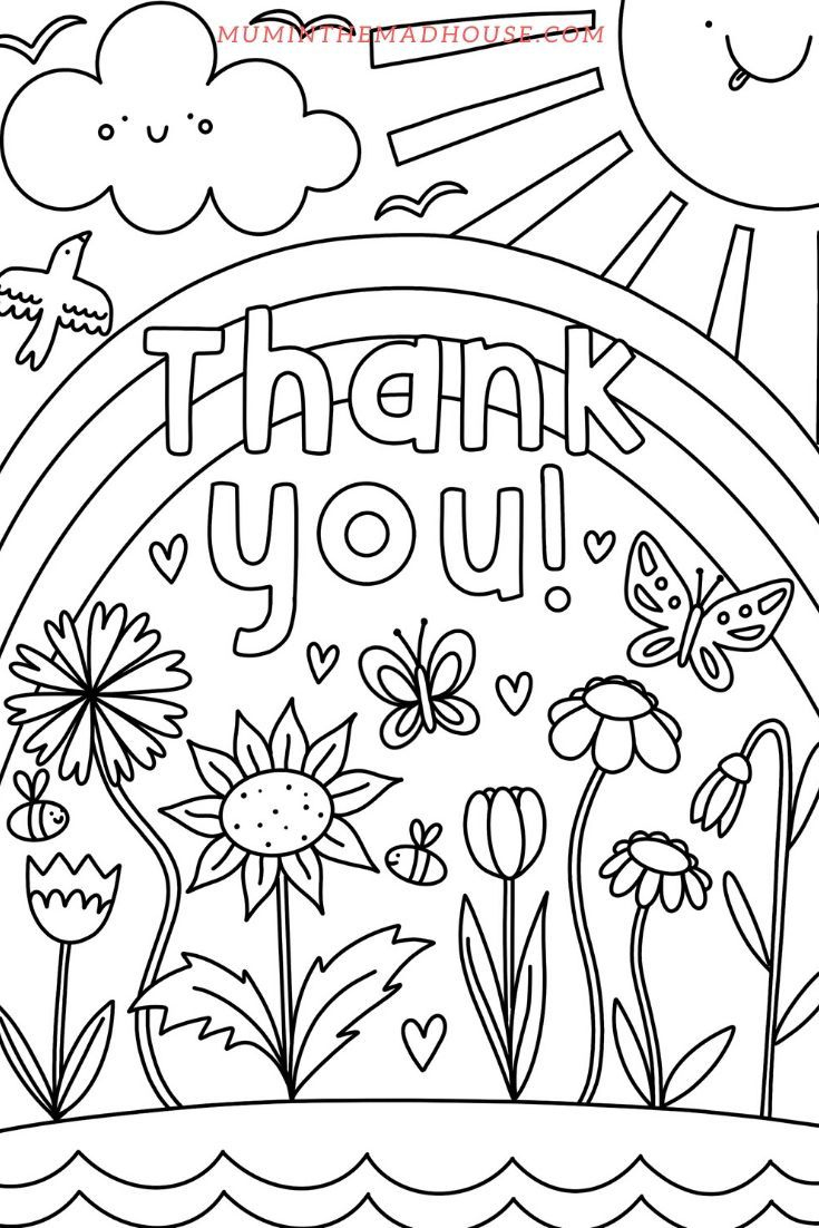 Free Thank You Coloring Pages – Printable And Fun with Thank You Cards Printable Coloring Page