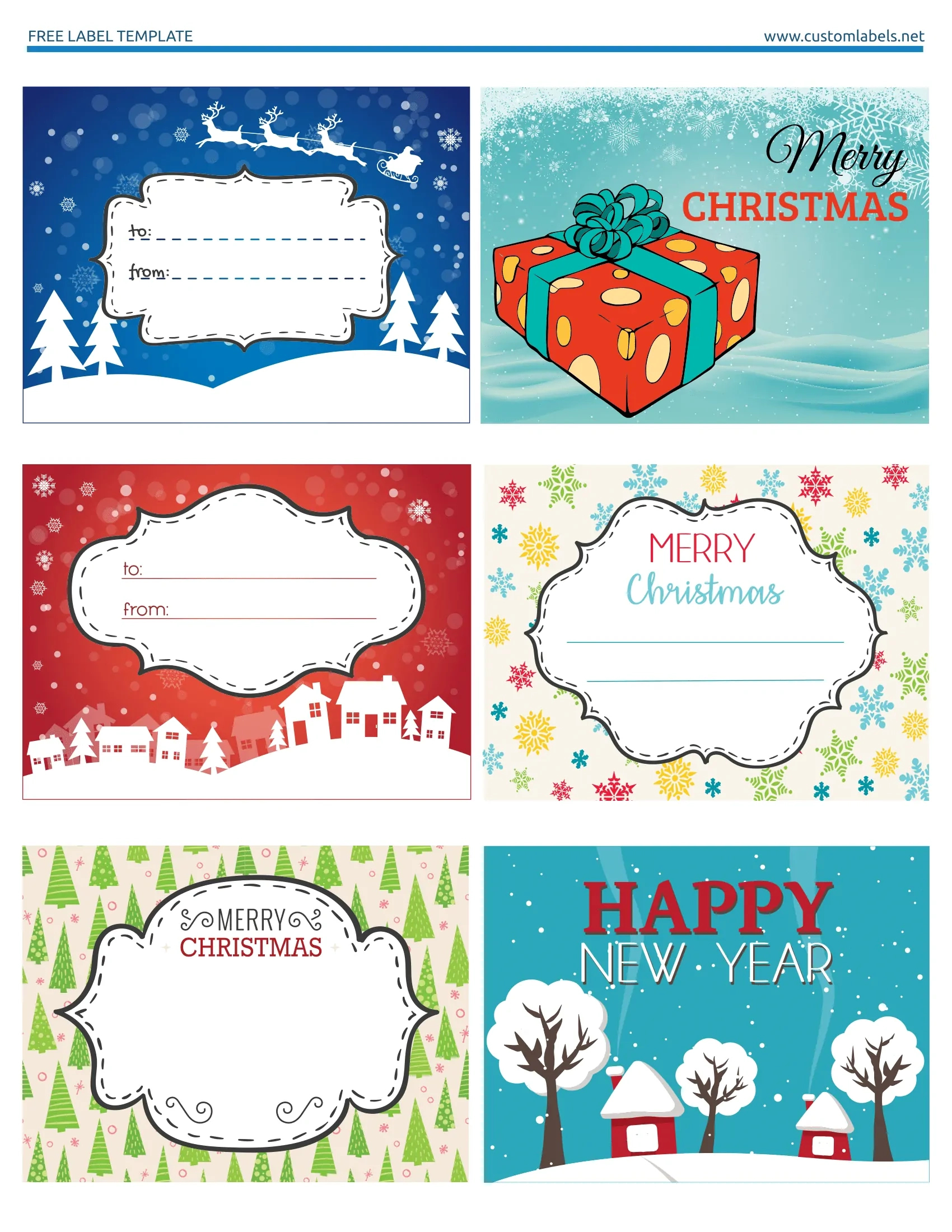 Fun And Colorful Christmas Labels - Free Printables with Diy Christmas Tags Printable