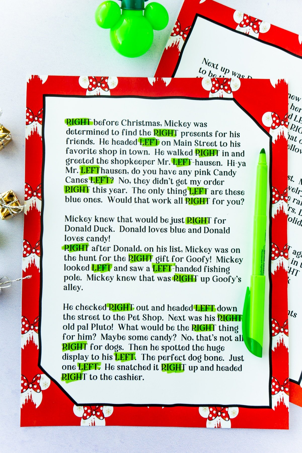 Fun Left Right Christmas Game (4 Printable Stories) - Play Party Plan for Left Right Center Christmas Game Printable