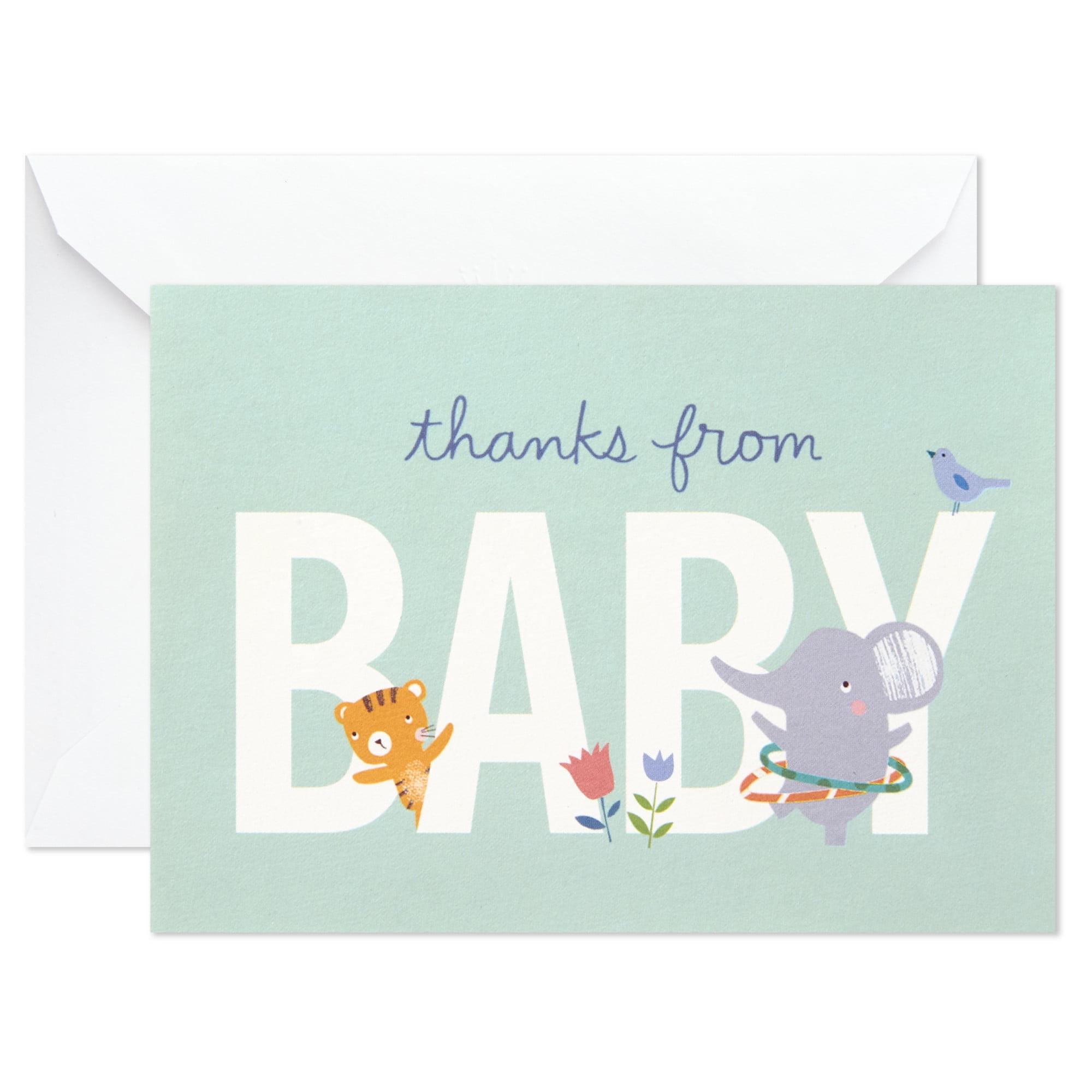 Hallmark Baby Shower Thank-You Notes, Playful Animals, 24 Ct within Free Thank You Cards Hallmark Printable