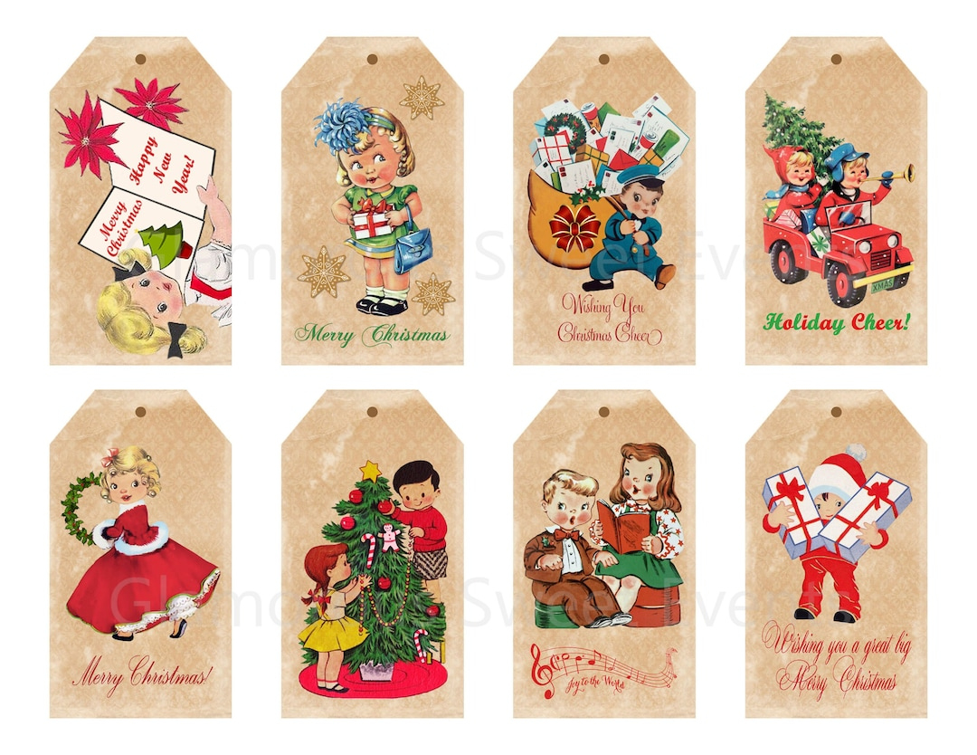 Instant Download, Vintage Christmas Gift Tags, Printable - Etsy pertaining to Vintage Christmas Gift Tags Printable